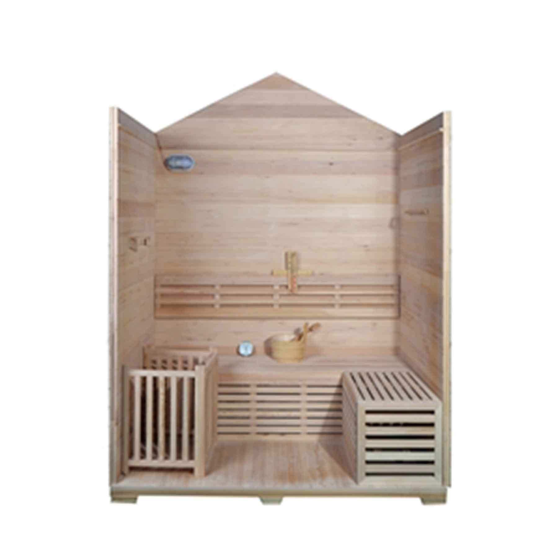 Aleko 4 Person 4.5 kW Cedar Wet Dry Outdoor Traditional Sauna - Image 3