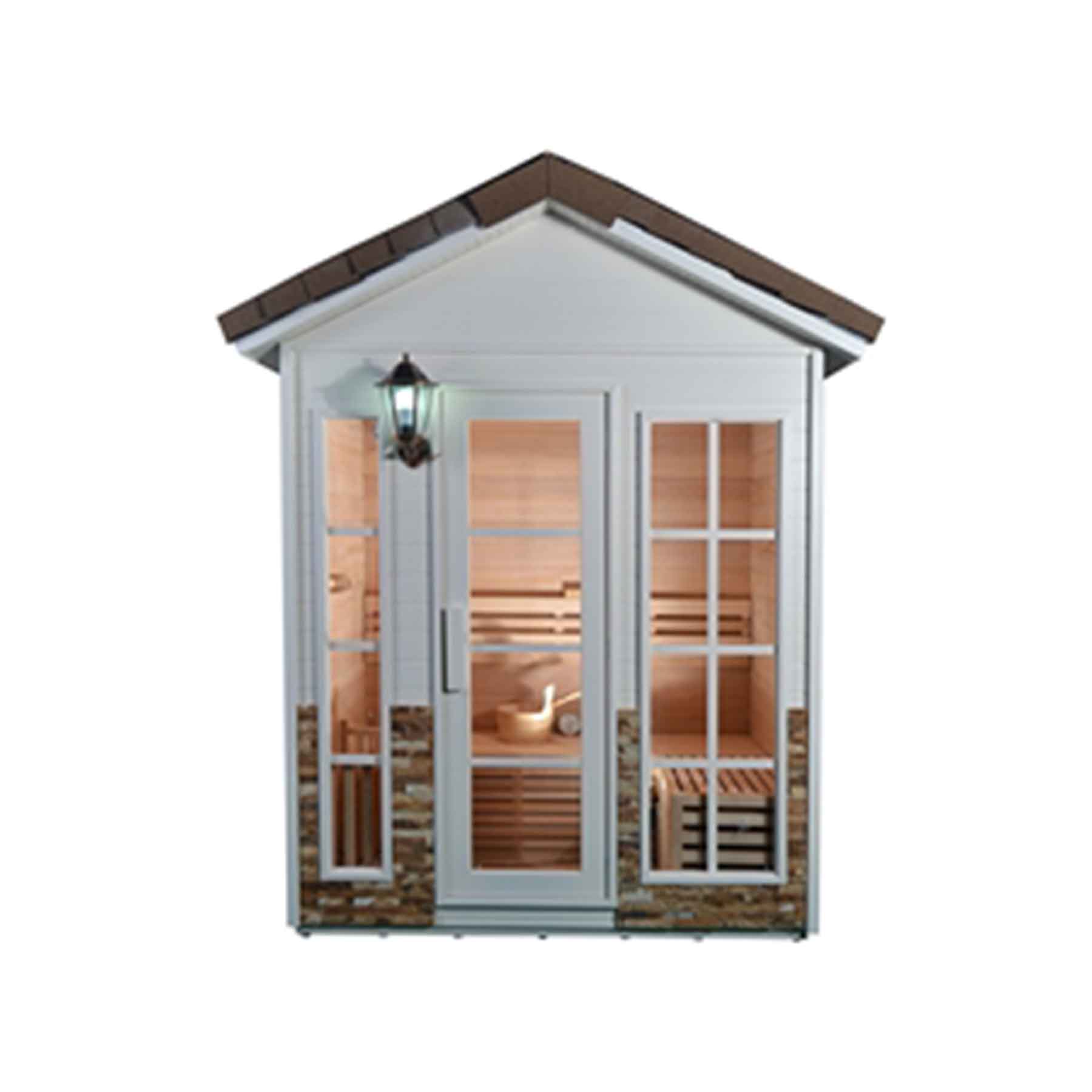 Aleko 4 Person 4.5 kW Cedar Wet Dry Outdoor Traditional Sauna - Image 5