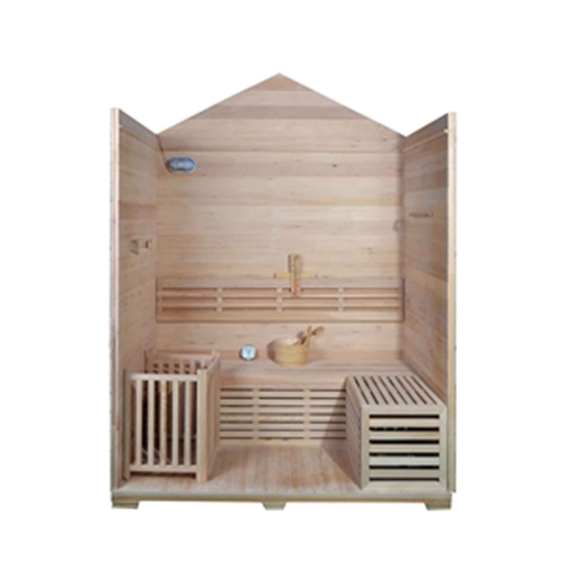 Aleko 4 Person 4.5 kW Cedar Wet Dry Outdoor Traditional Sauna - Image 7