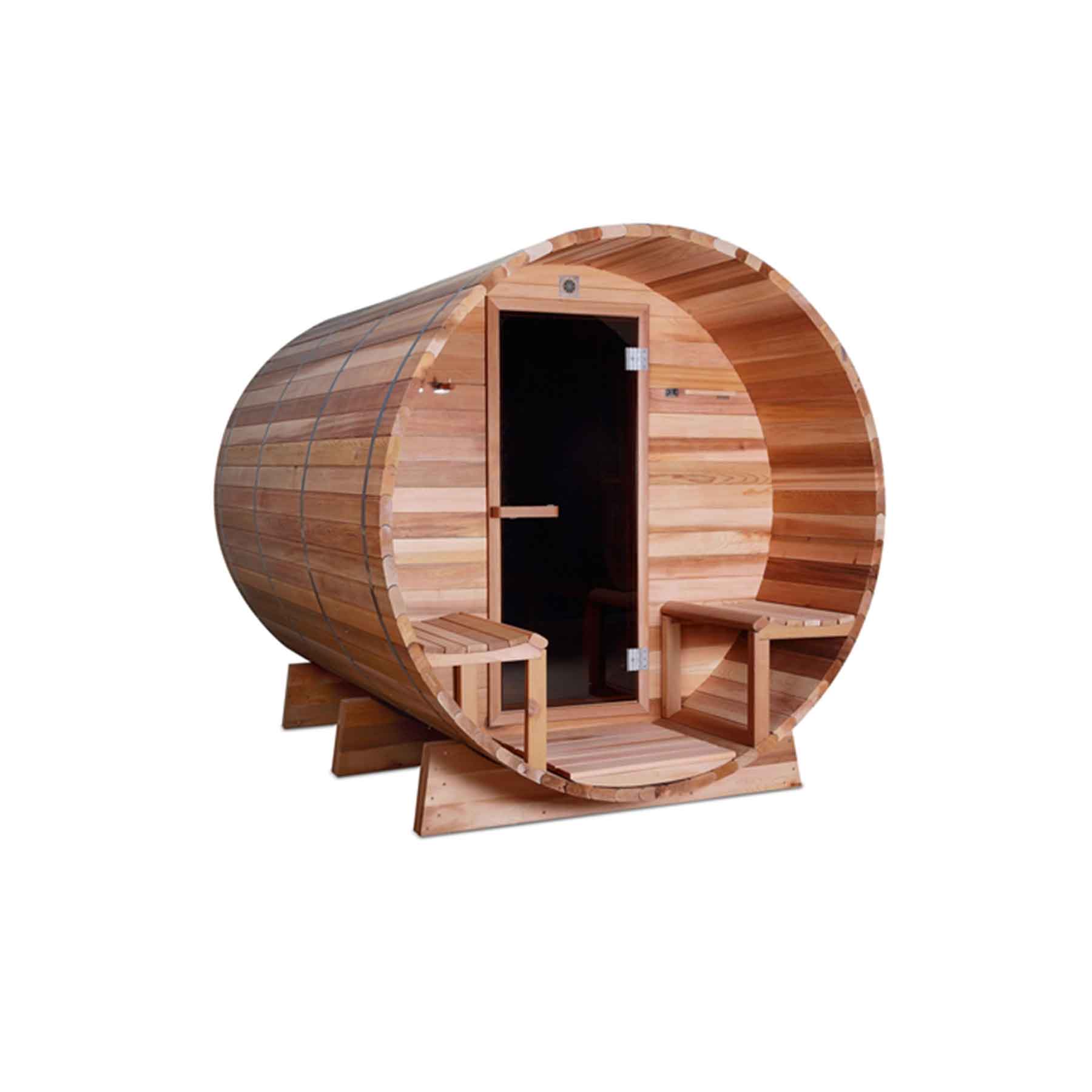 Aleko 8 Person 9 kW Red Cedar Outdoor and Indoor Barrel Sauna - Image 2