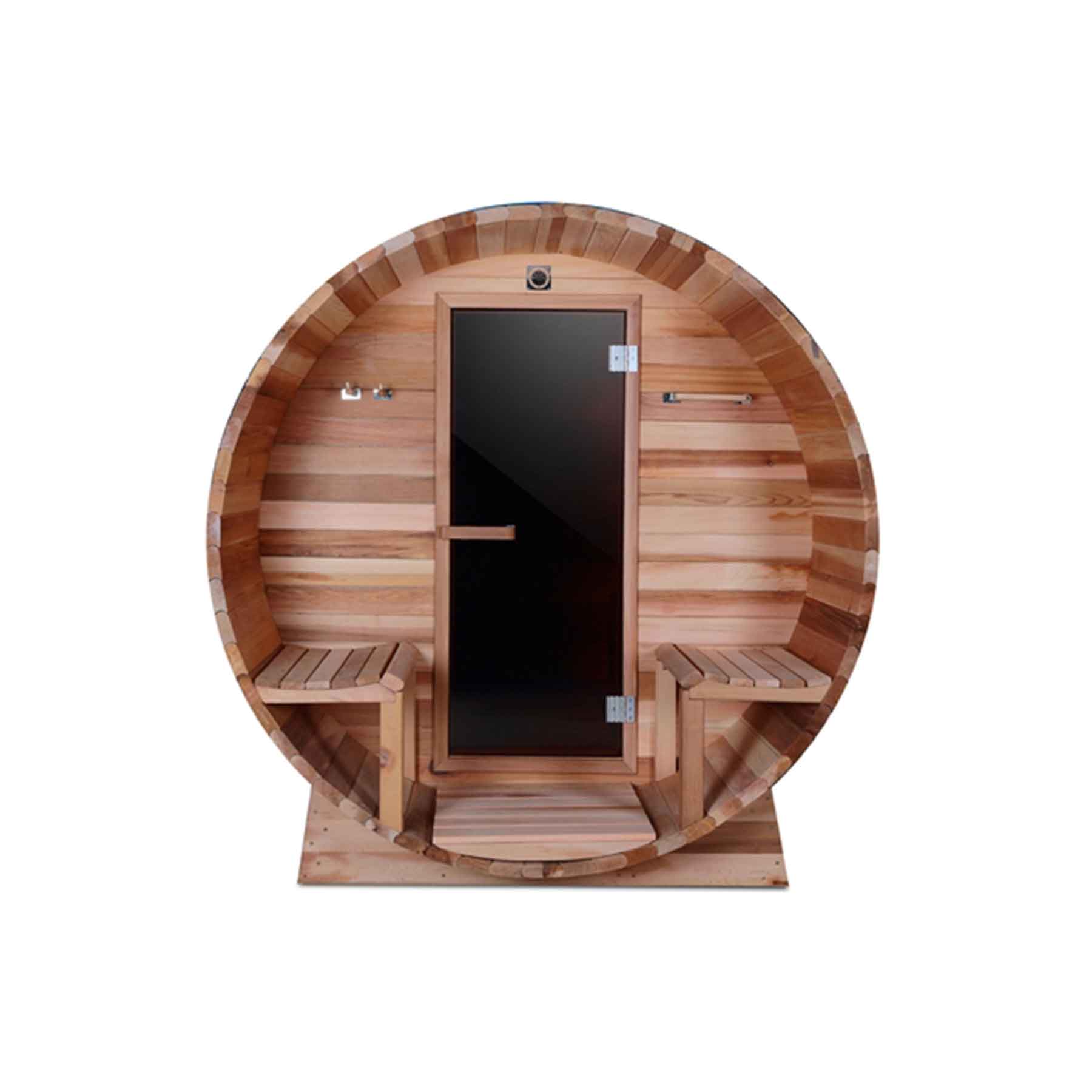 Aleko 8 Person 9 kW Red Cedar Outdoor and Indoor Barrel Sauna - Image 3
