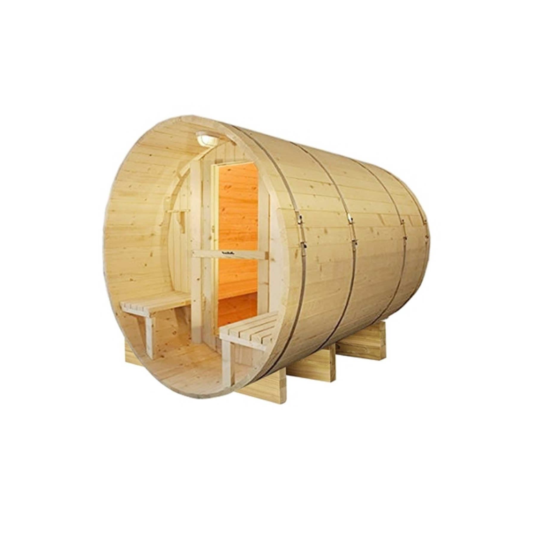 Aleko 5 Person 4.5 kW Finland Canopy Outdoor and Indoor Barrel Sauna - Image 1