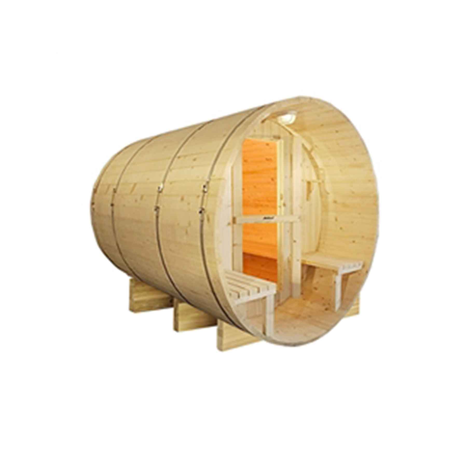 Aleko 5 Person 4.5 kW Finland Canopy Outdoor and Indoor Barrel Sauna - Image 8