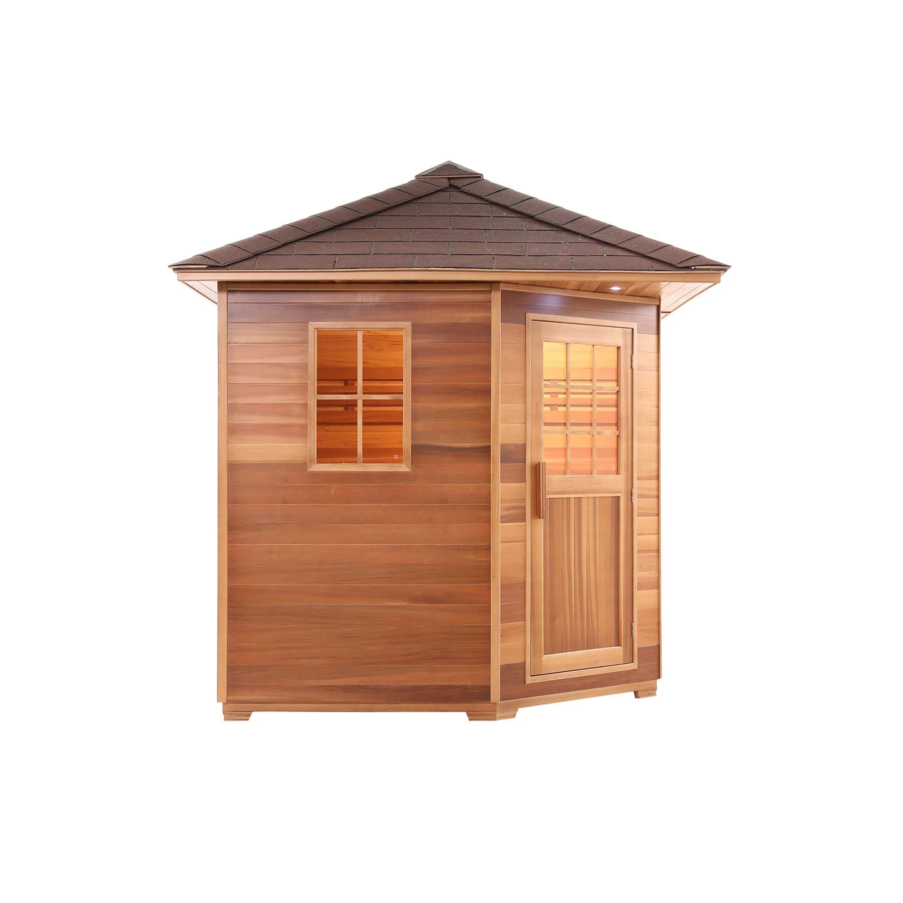 Aleko 8 Person 9 kW Cedar Wet Dry Outdoor Traditional Sauna - Image 2