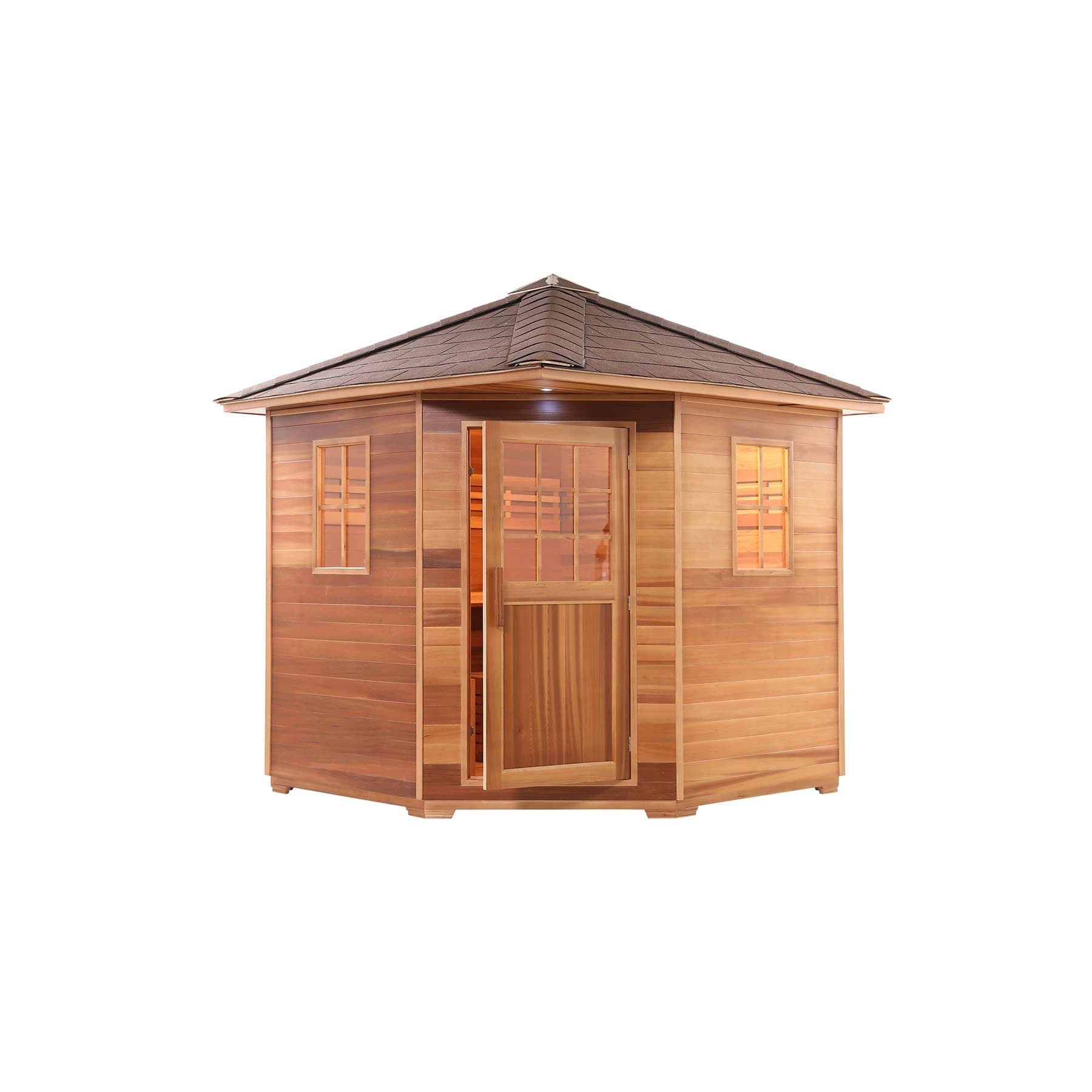 Aleko 8 Person 9 kW Cedar Wet Dry Outdoor Traditional Sauna - Image 3