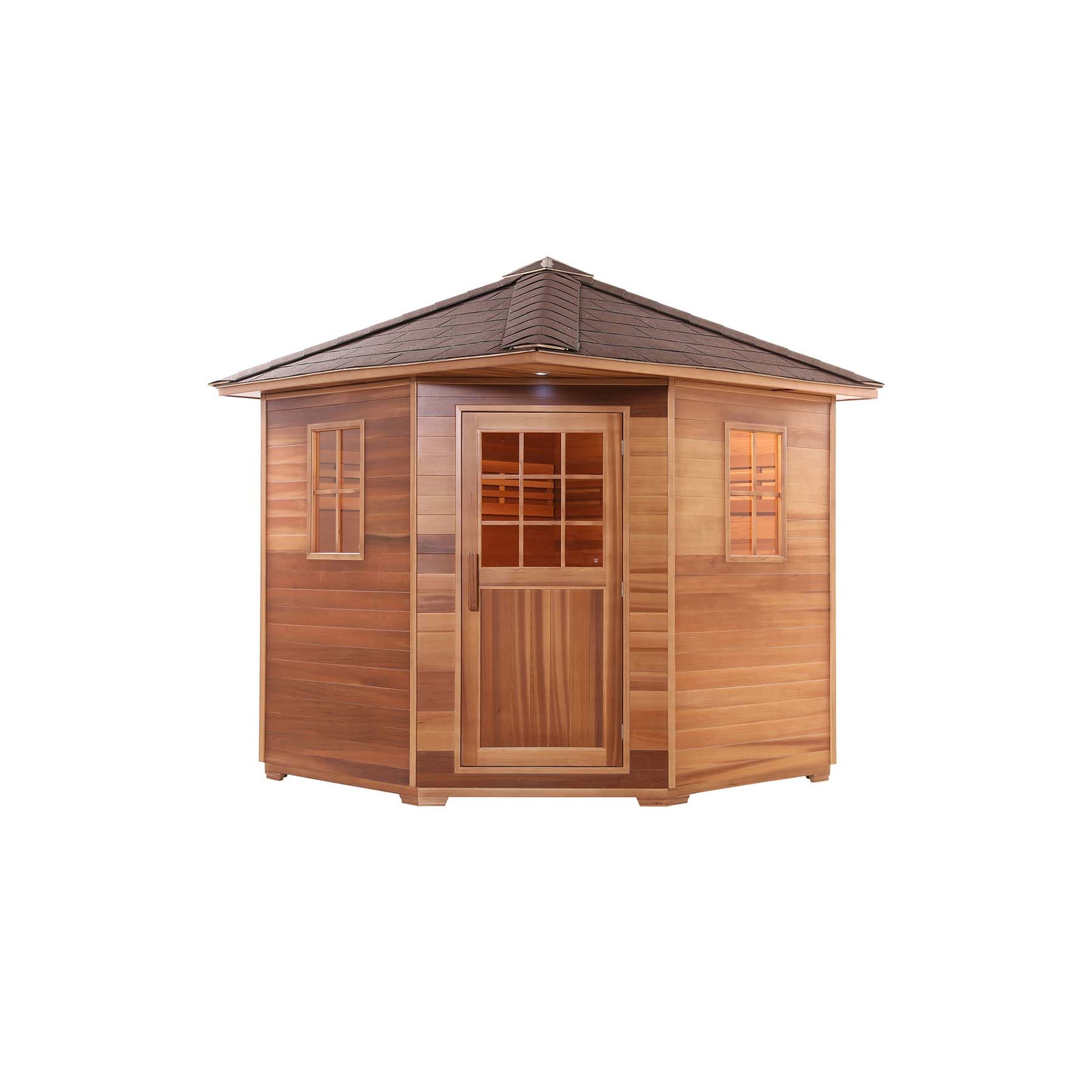Aleko 8 Person 9 kW Cedar Wet Dry Outdoor Traditional Sauna - Image 4