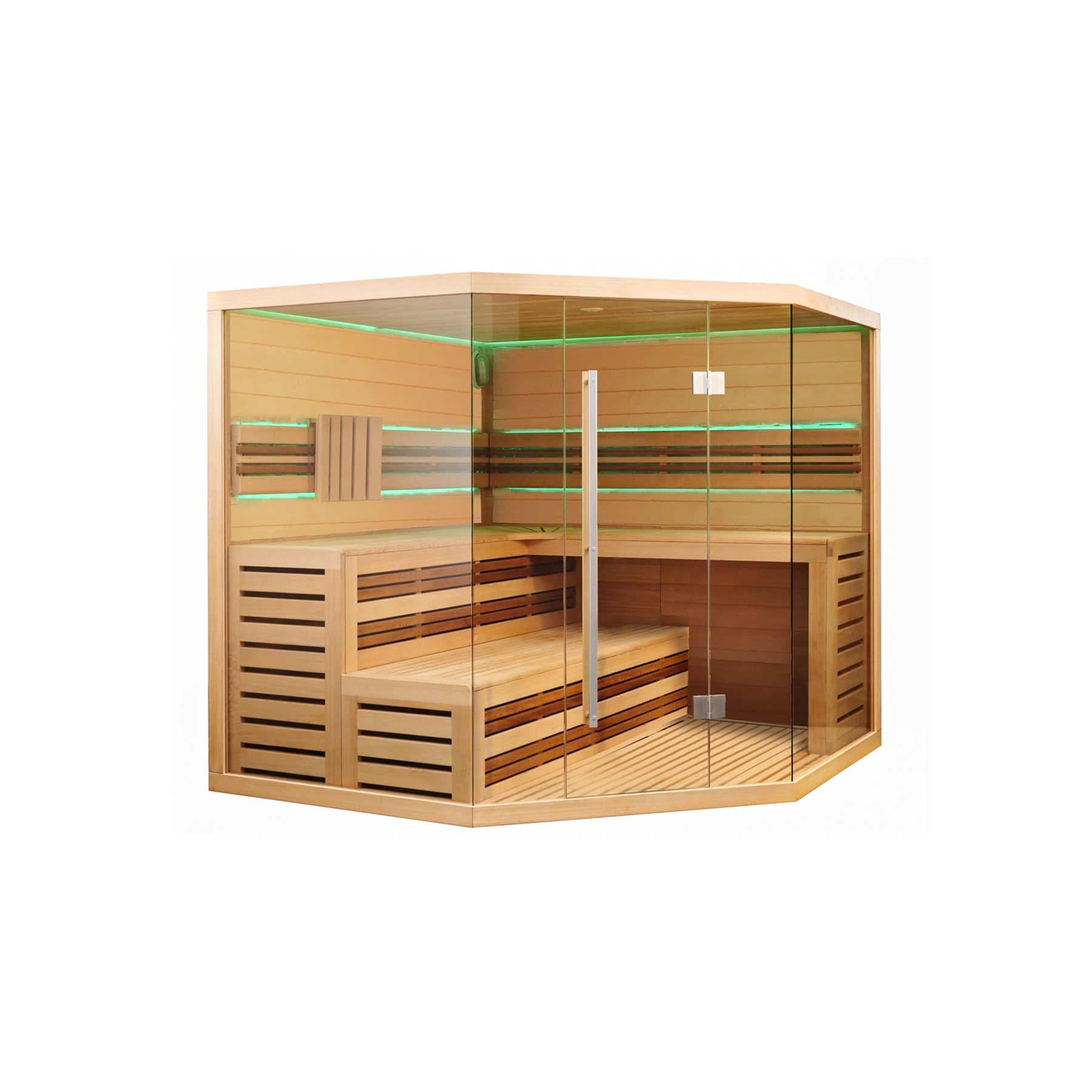 Aleko 6 Person 6 kW Hemlock Wet Dry Indoor Traditional Sauna - Image 1