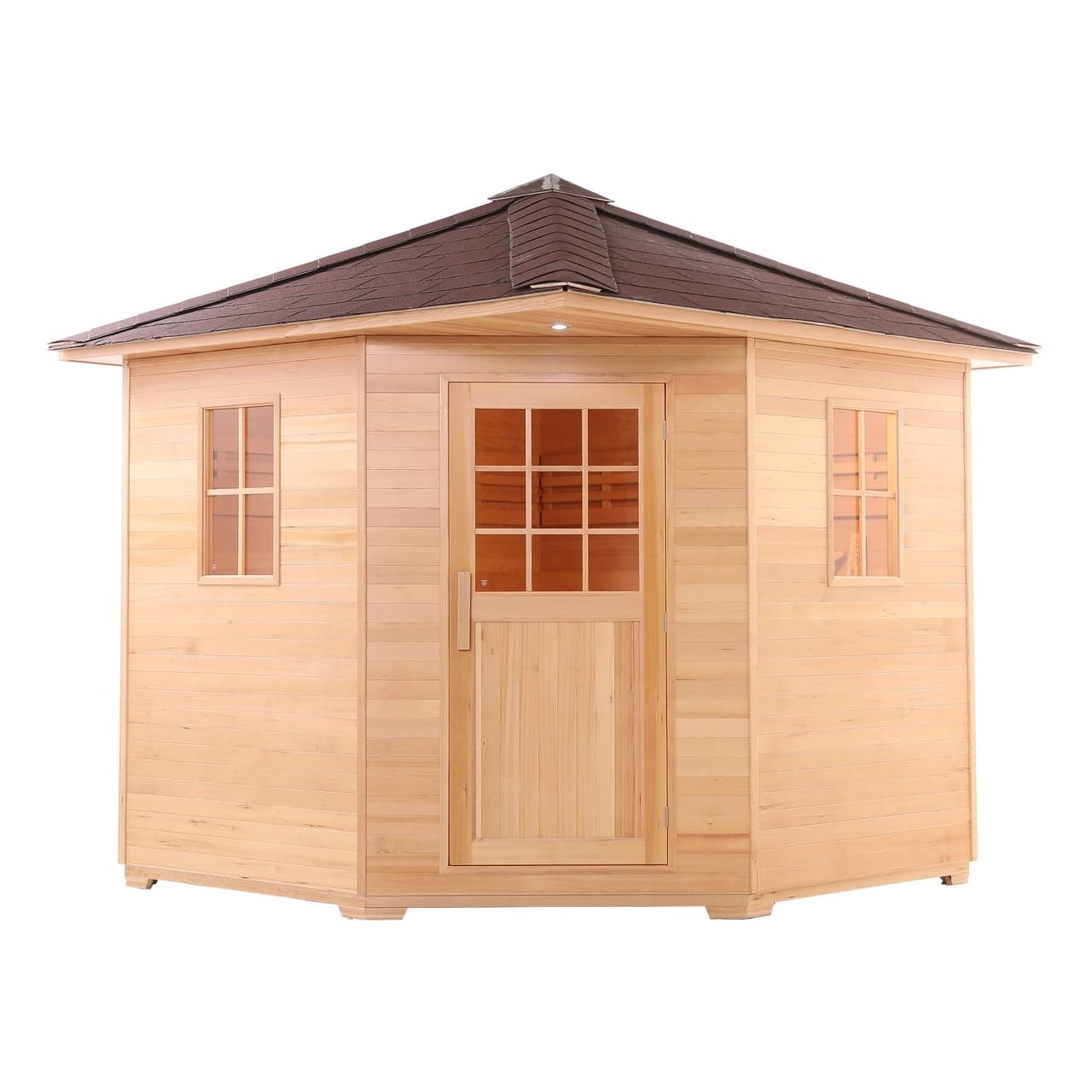 Aleko 5 Person 6 kW Hemlock Wet Dry Outdoor Traditional Sauna - Image 1