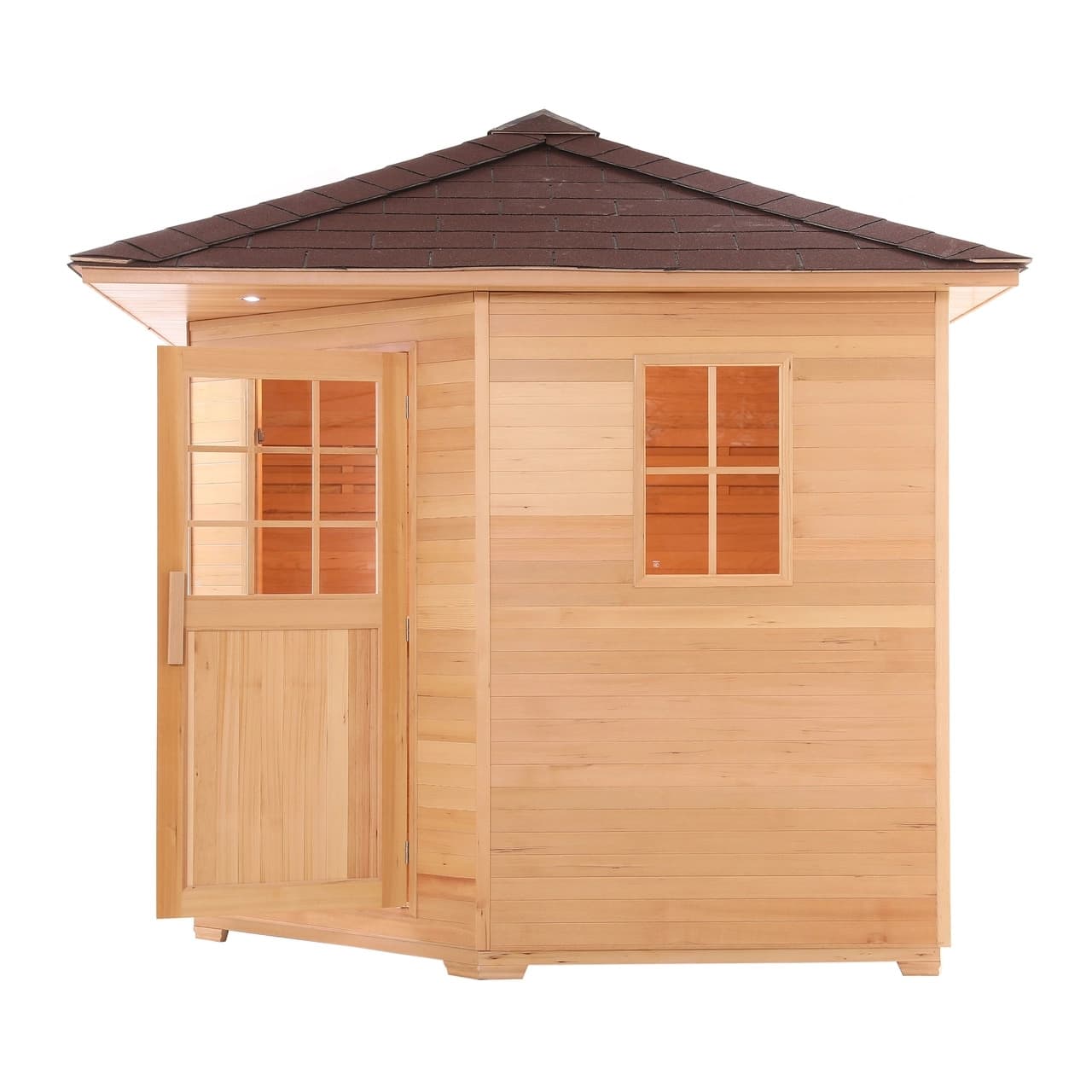 Aleko 5 Person 6 kW Hemlock Wet Dry Outdoor Traditional Sauna - Image 3