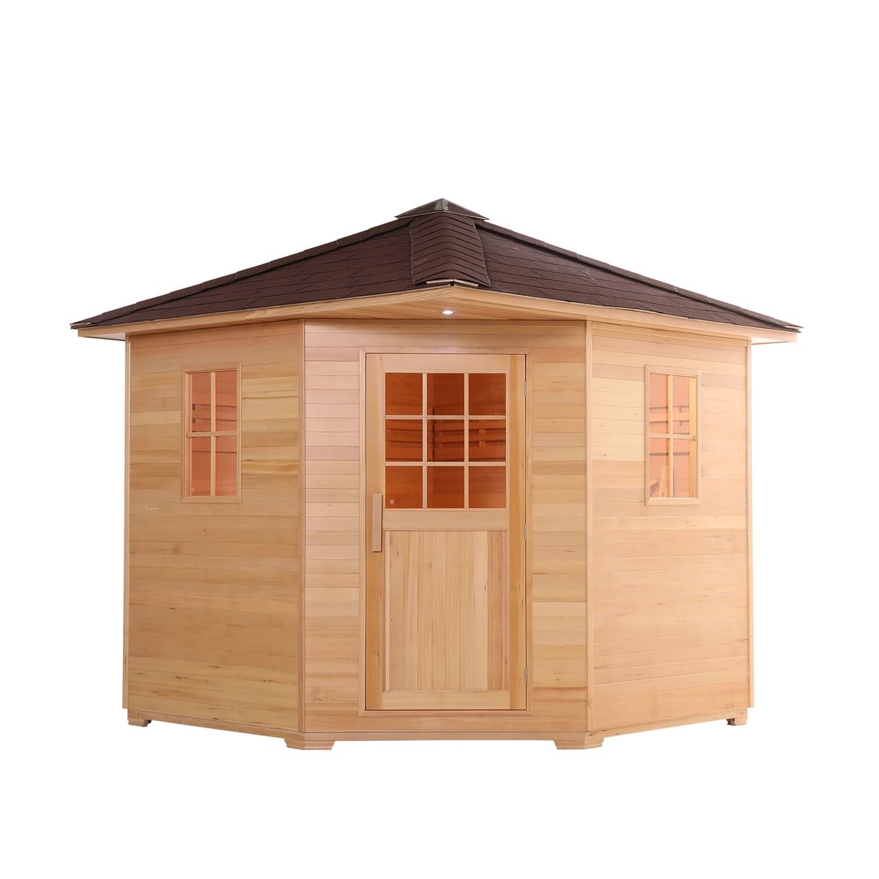 Aleko 5 Person 6 kW Hemlock Wet Dry Outdoor Traditional Sauna - Image 4