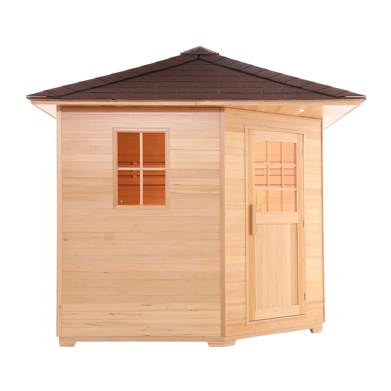Aleko 5 Person 6 kW Hemlock Wet Dry Outdoor Traditional Sauna - Image 5