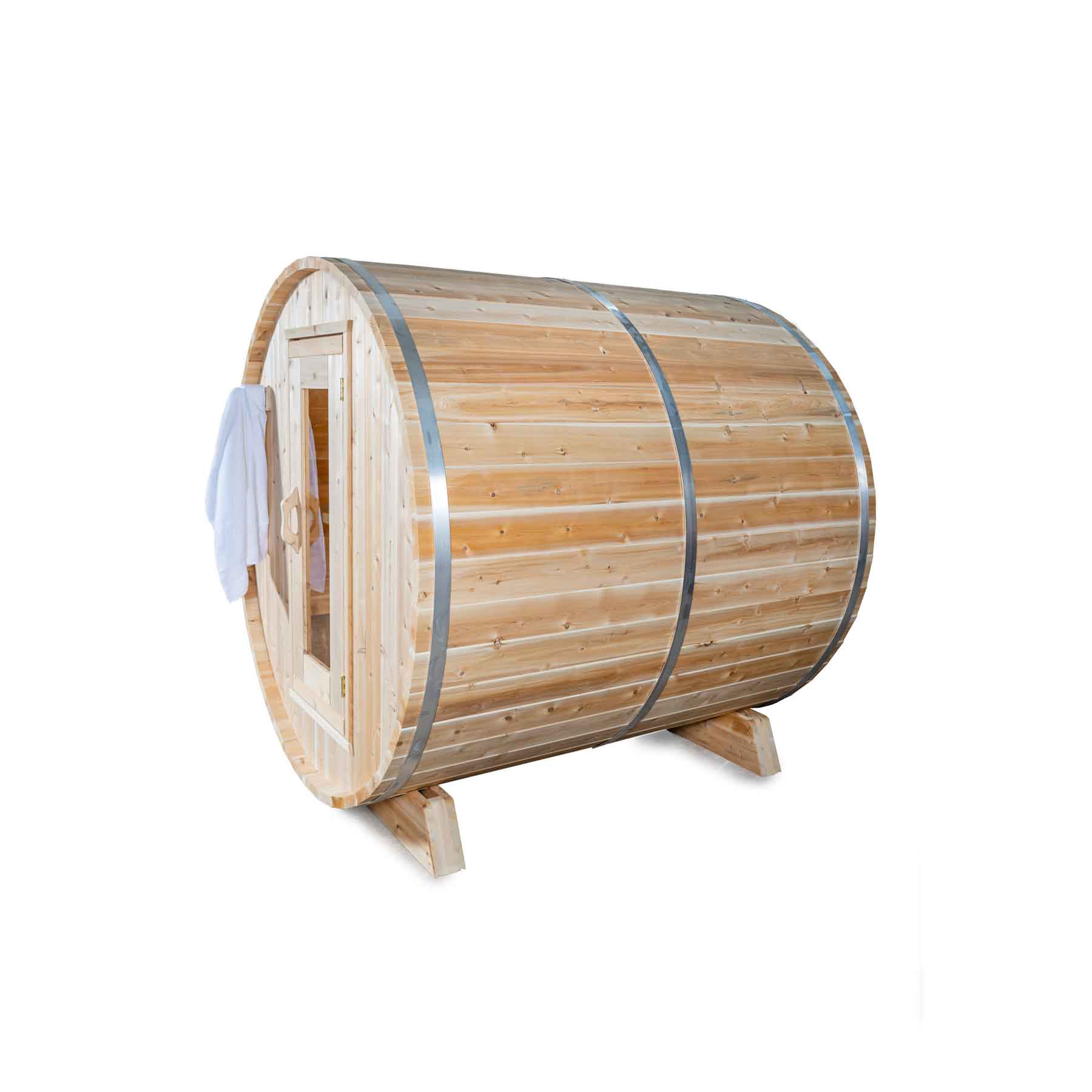 Dundalk CTC Harmony 4 Person 6 kW White Cedar Barrel Sauna - Image 2