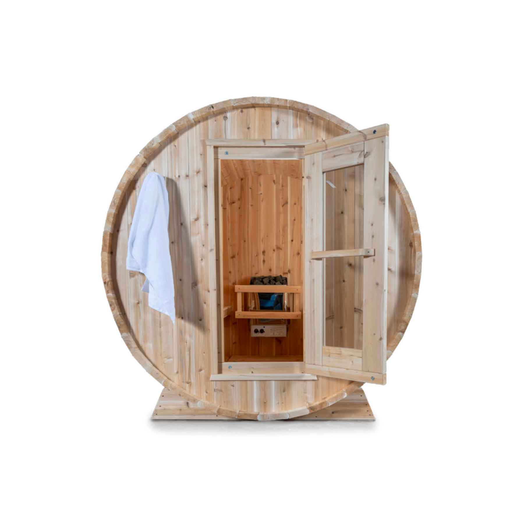 Dundalk CTC Harmony 4 Person 6 kW White Cedar Barrel Sauna - Image 13