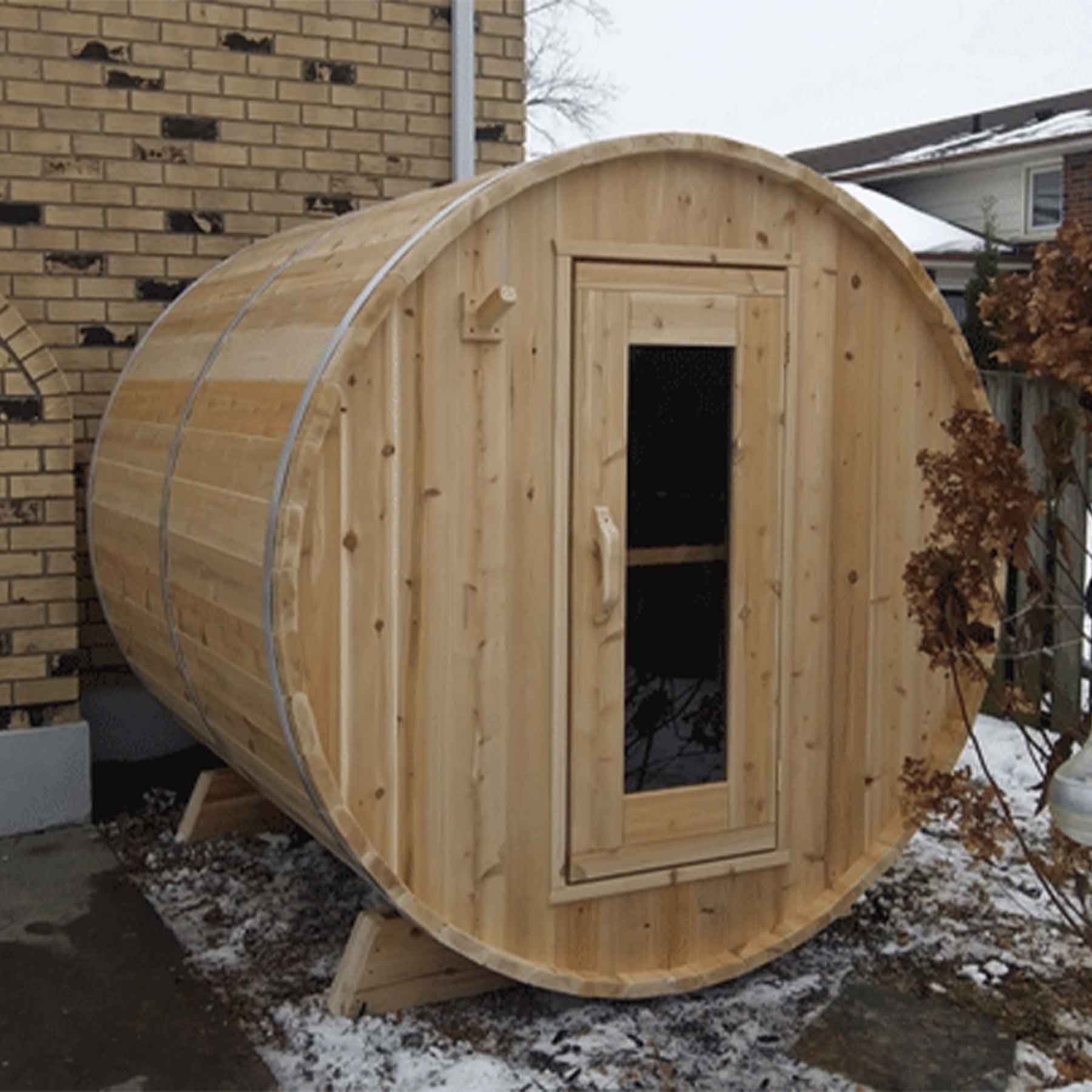 Dundalk CTC Harmony 4 Person 6 kW White Cedar Barrel Sauna - Image 3