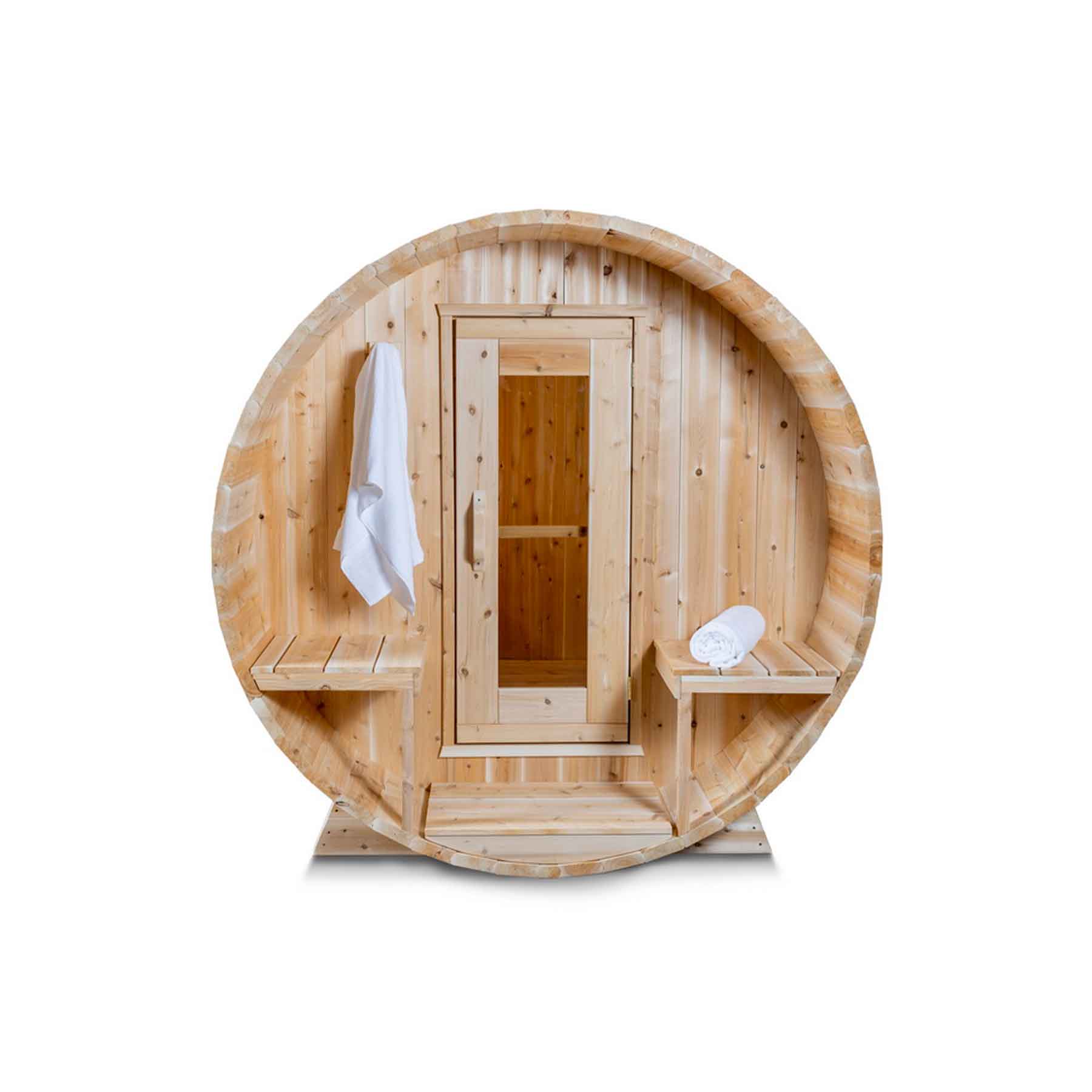 Dundalk CTC Serenity 4 Person 6 kW White Cedar Barrel Sauna - Image 2