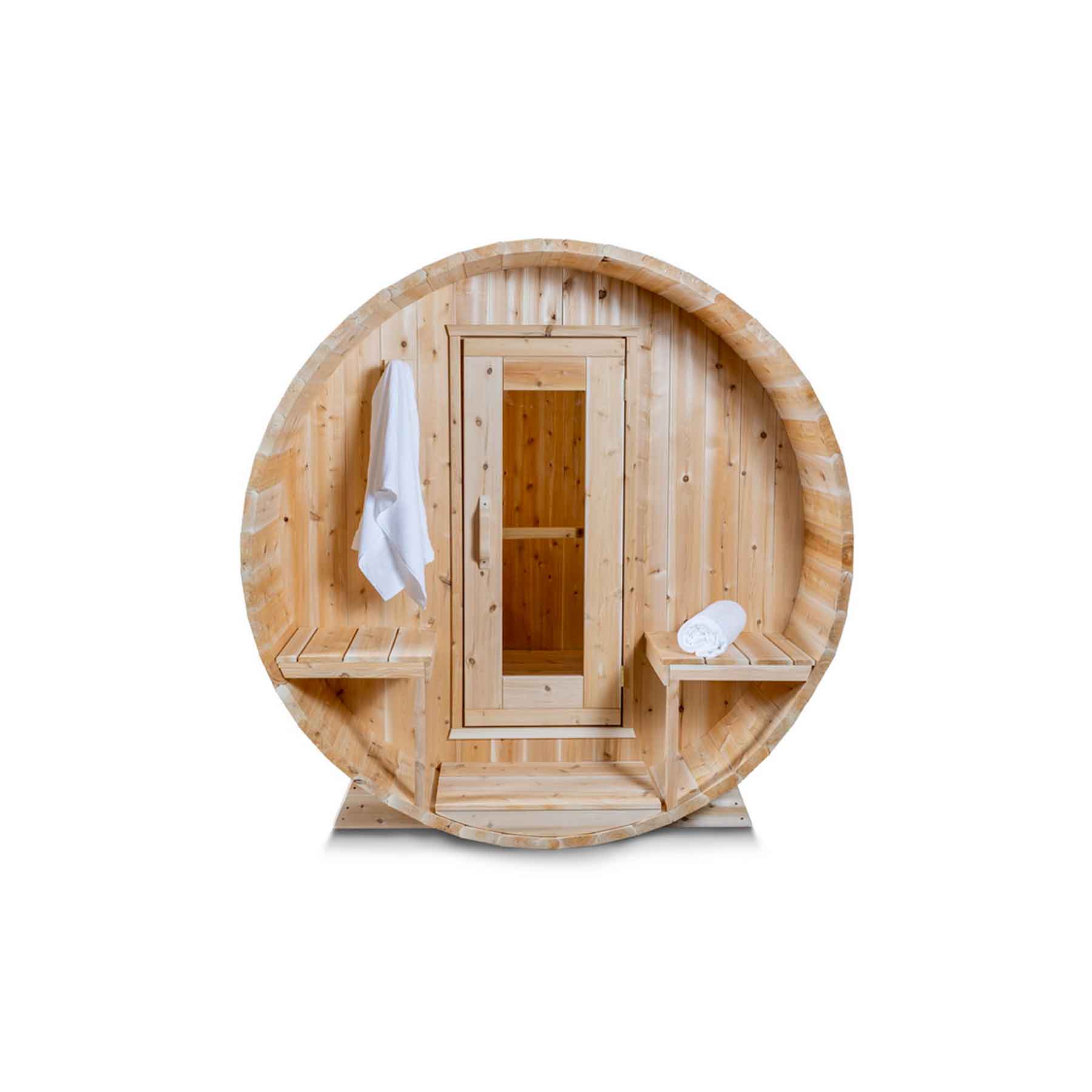 Dundalk CTC Serenity 4 Person 6 kW White Cedar Barrel Sauna - Image 13