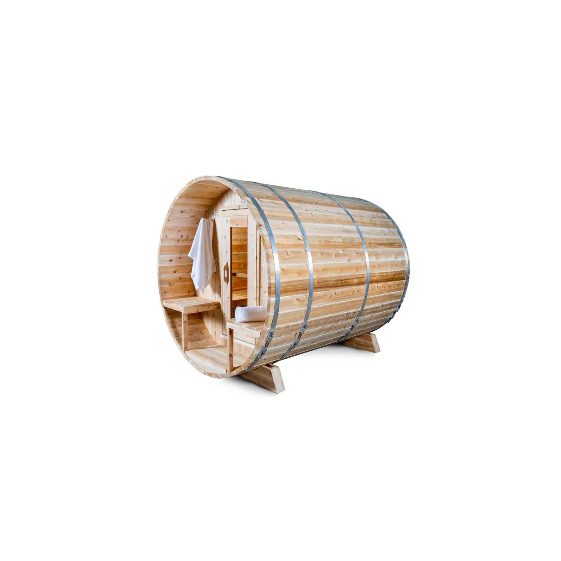 Dundalk CTC Serenity 4 Person 6 kW White Cedar Barrel Sauna - Image 9