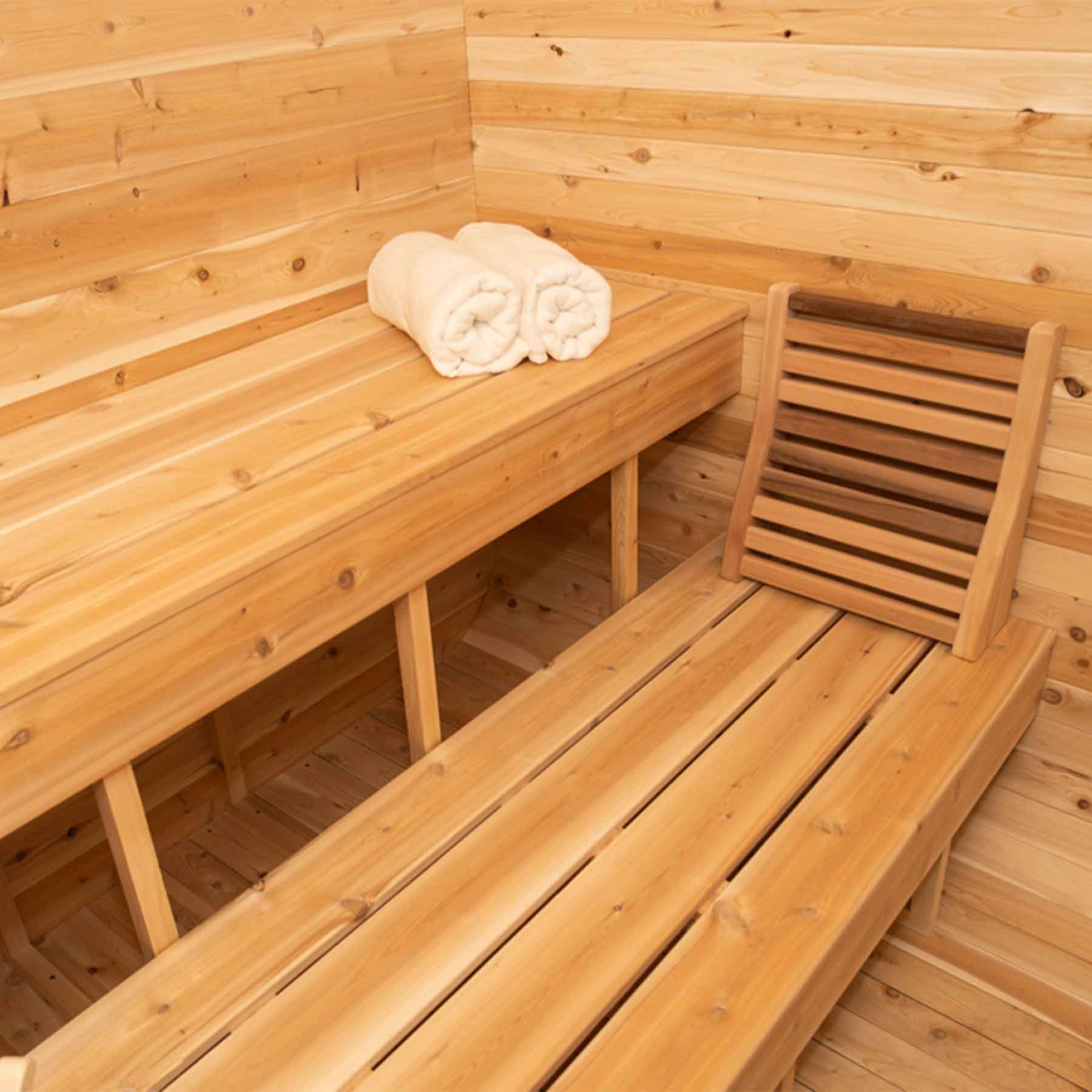 Dundalk CTC Luna 3 Person 6 kW White Cedar Barrel Sauna - Image 8