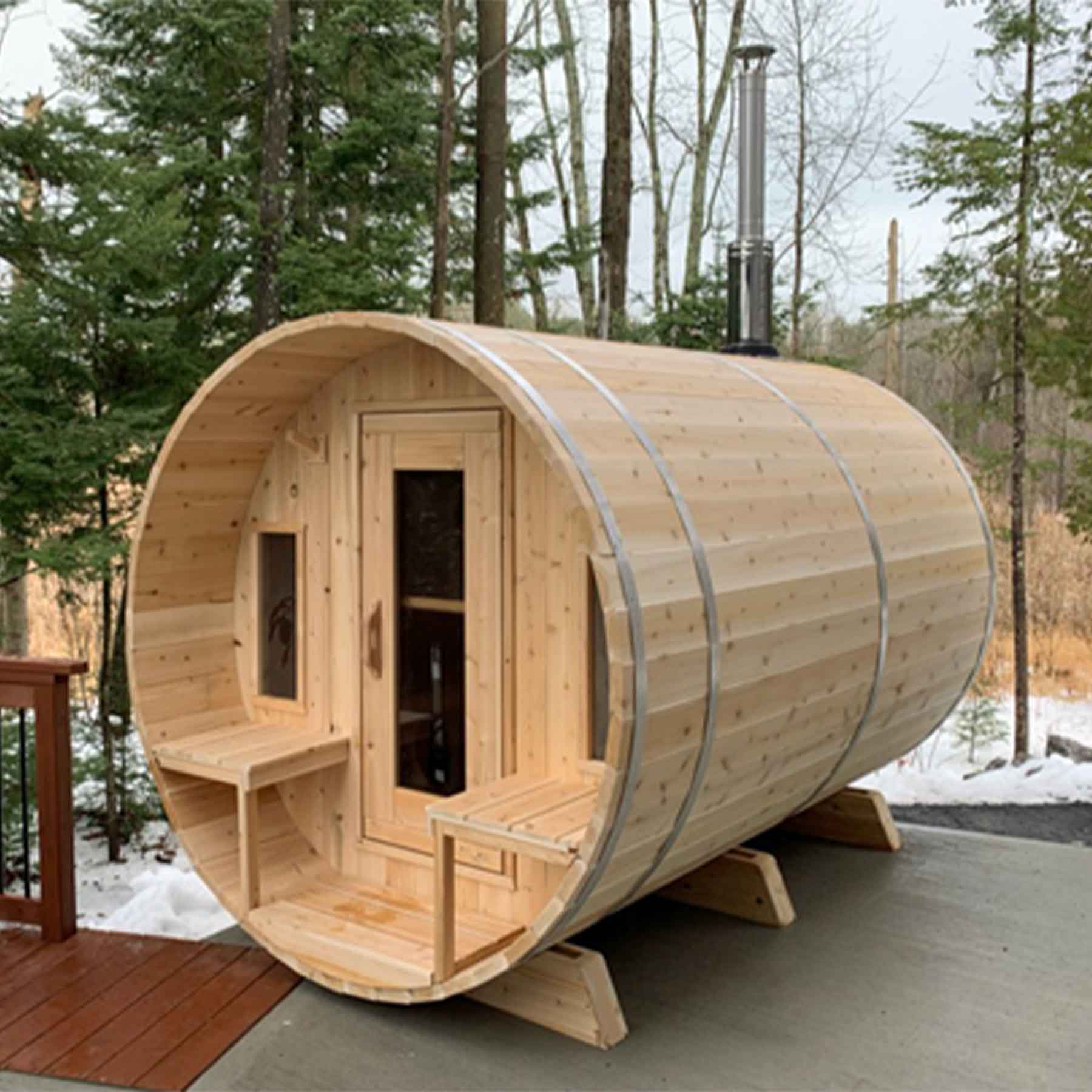 Dundalk CTC Tranquility 6 Person 6 kW White Cedar Barrel Sauna - Image 13