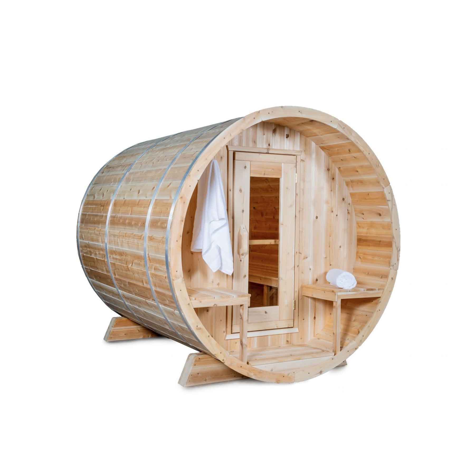 Dundalk CTC Tranquility 6 Person 6 kW White Cedar Barrel Sauna - Image 14