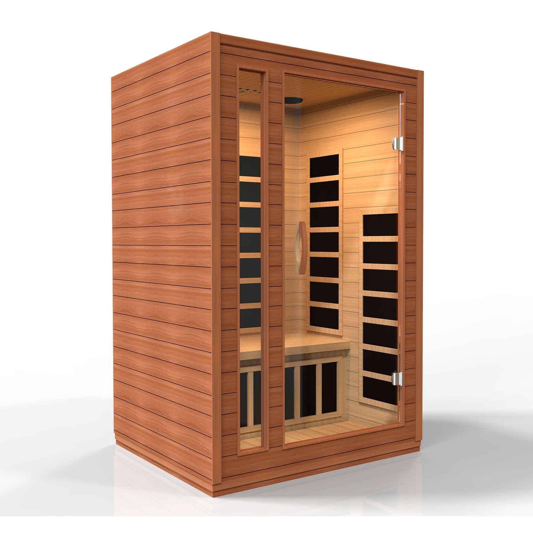 Dynamic Cordoba 2 Person Low EMF Hemlock Indoor Infrared Sauna - Image 3