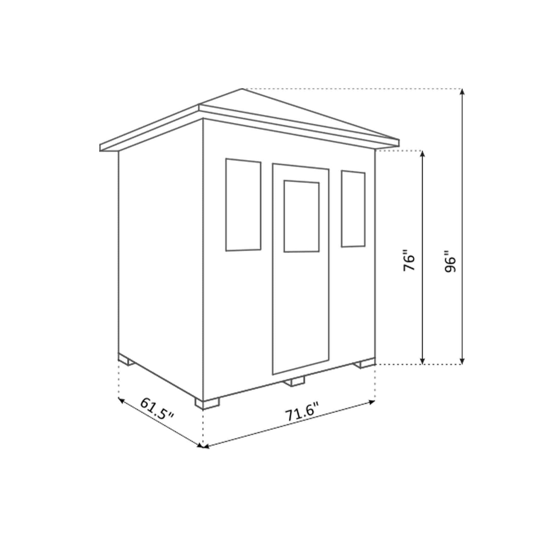Enlighten Moonlight 4 Person  Outdoor Dry Traditional Sauna - Image 10