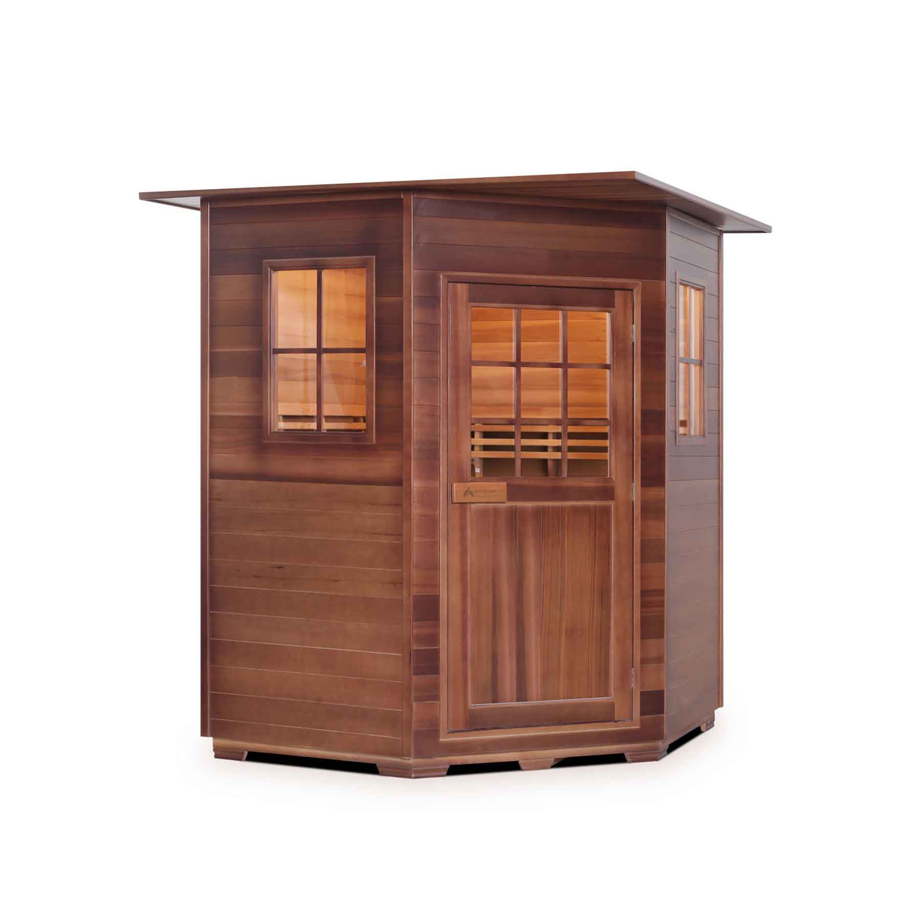 Enlighten Moonlight 4C Cedar Corner Indoor Dry Traditional Sauna - Image 2