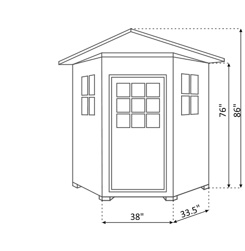 Enlighten Moonlight 4C Cedar Corner Indoor Dry Traditional Sauna - Image 16