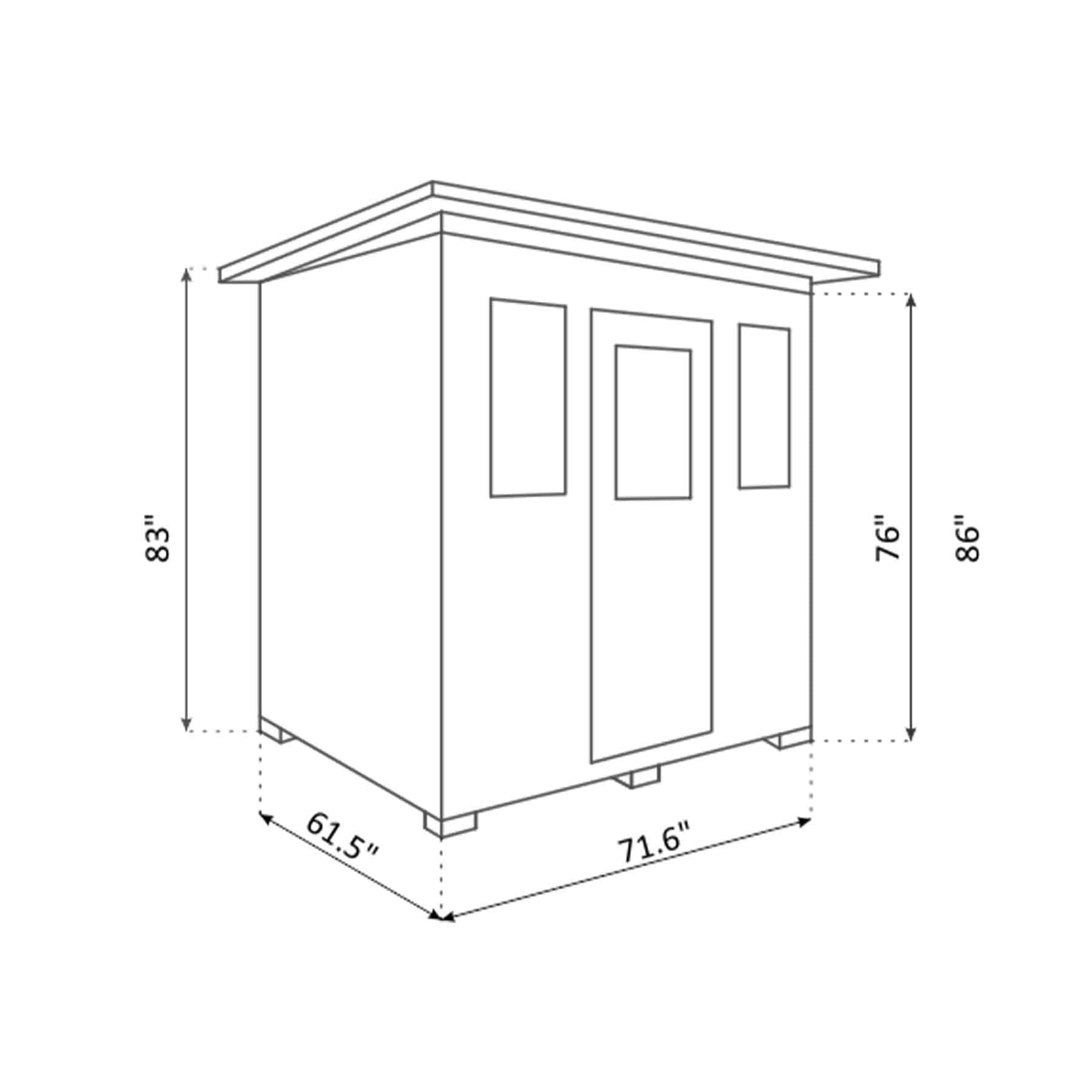Enlighten Moonlight 4 Person  Outdoor Dry Traditional Sauna - Image 9