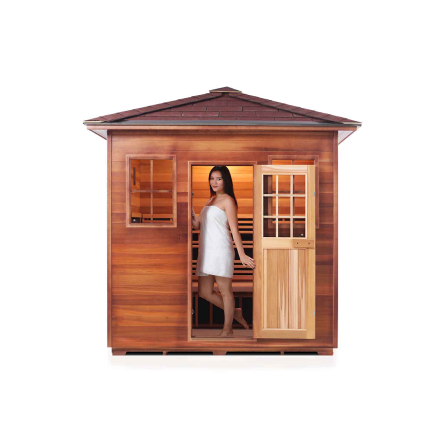 Enlighten Sierra 5 Person  Low EMF Outdoor Infrared Sauna - Image 4