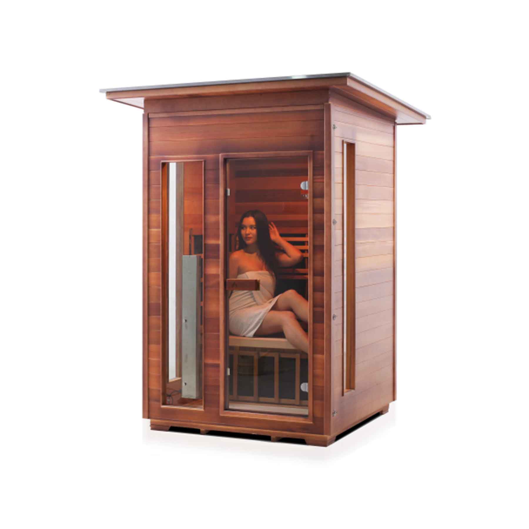 Enlighten Rustic 2 Person  Low EMF Outdoor Infrared Sauna - Image 8