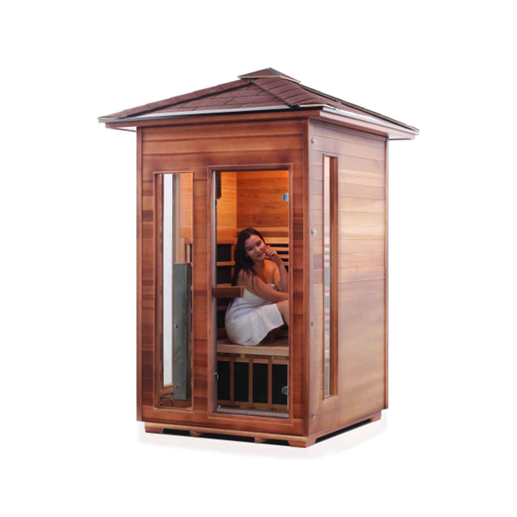 Enlighten Rustic 2 Person  Low EMF Outdoor Infrared Sauna - Image 5