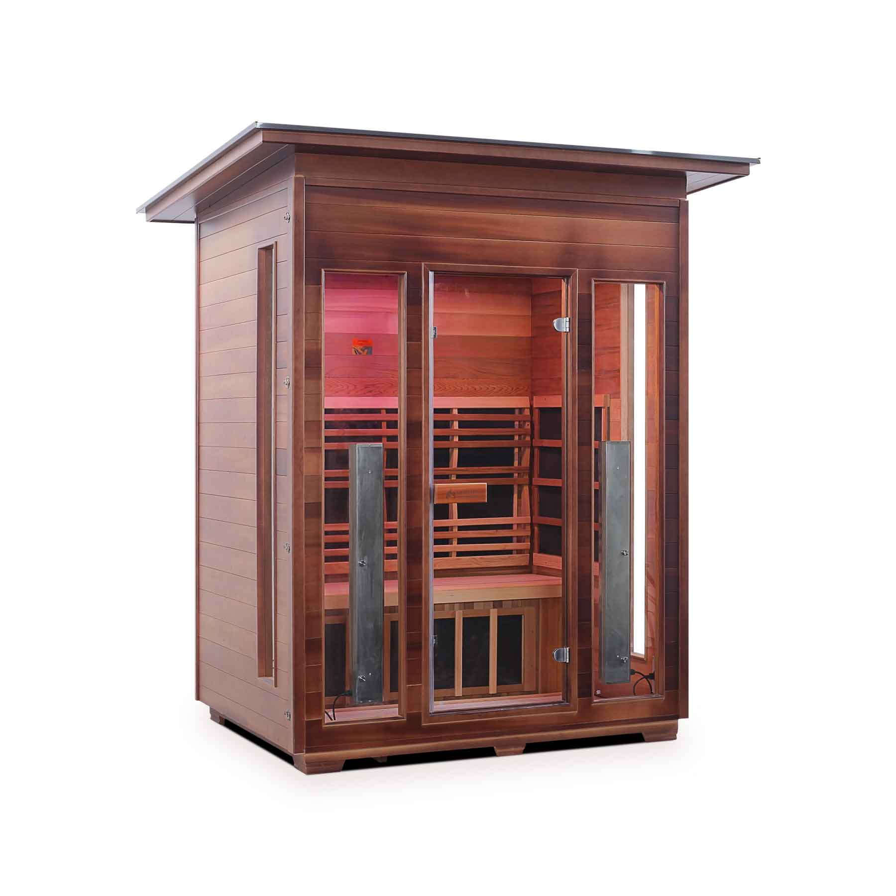 Enlighten Rustic 3 Person  Low EMF Outdoor Infrared Sauna - Image 2