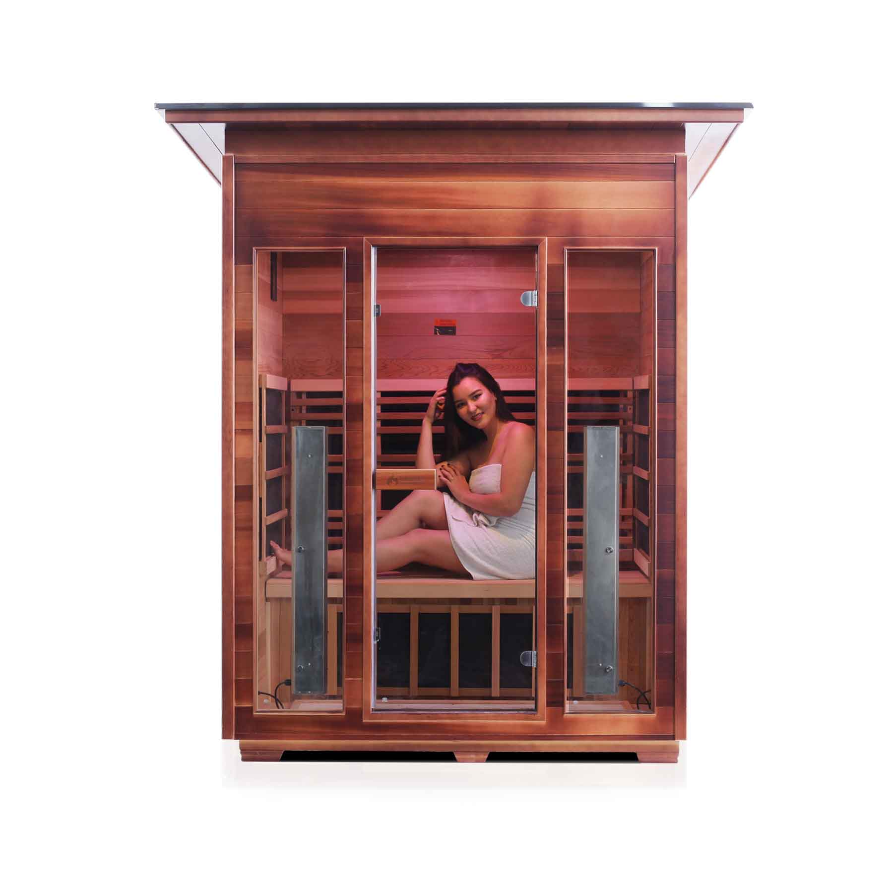Enlighten Rustic 3 Person  Low EMF Outdoor Infrared Sauna - Image 5