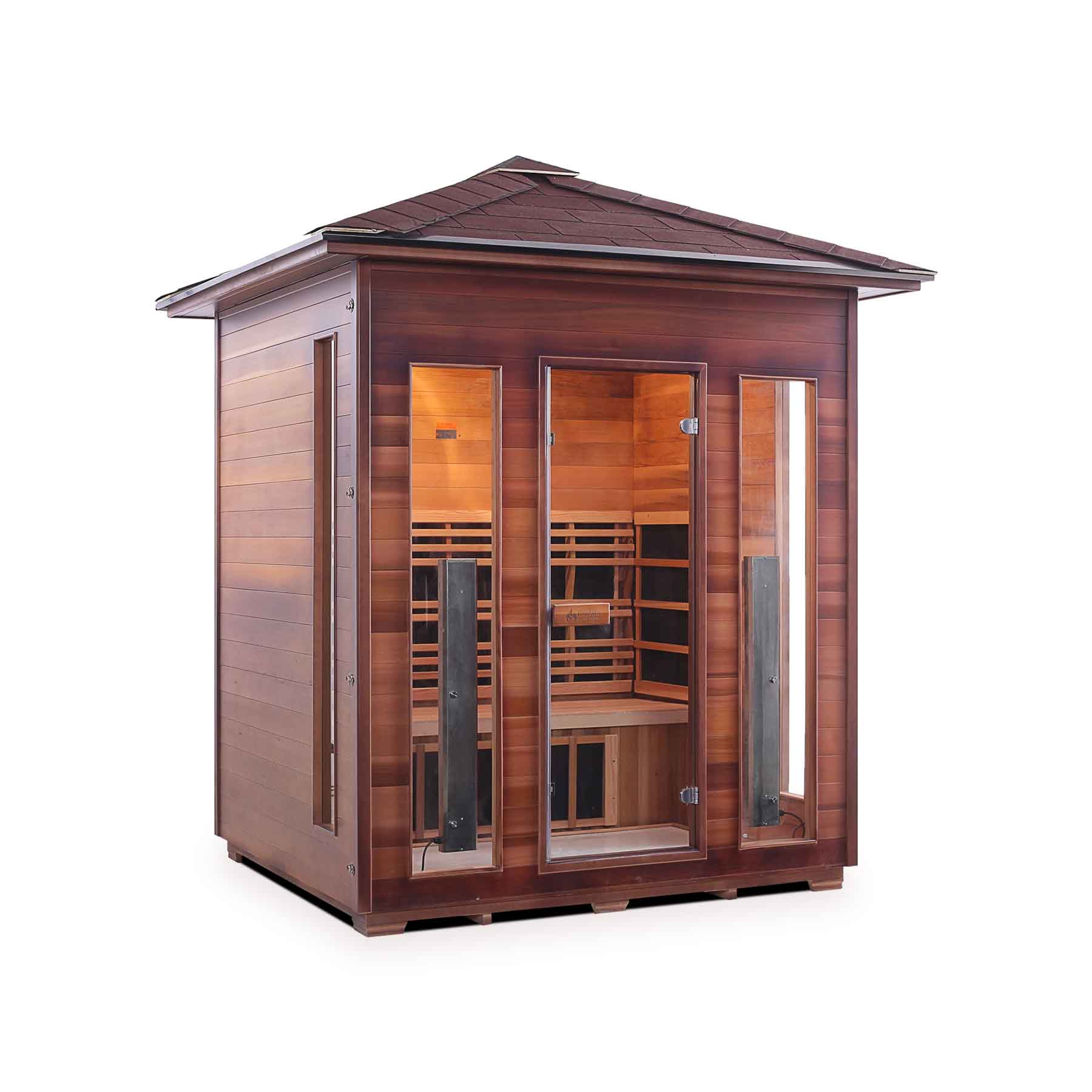 Enlighten Rustic 4 Person  Low EMF Outdoor Infrared Sauna - Image 3