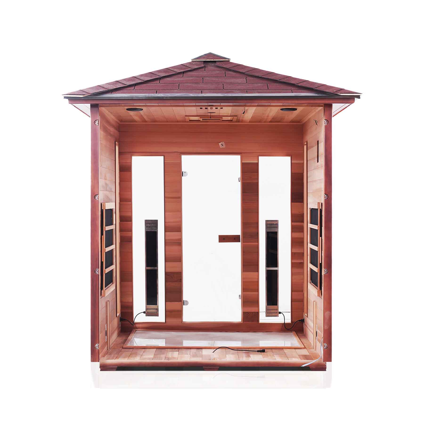Enlighten Rustic 4 Person  Low EMF Outdoor Infrared Sauna - Image 4