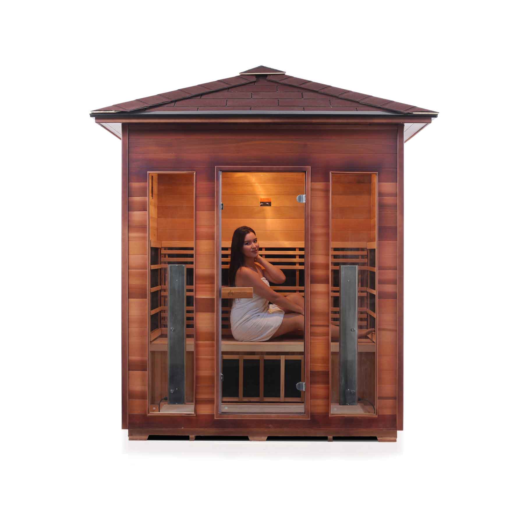 Enlighten Rustic 4 Person  Low EMF Outdoor Infrared Sauna - Image 5