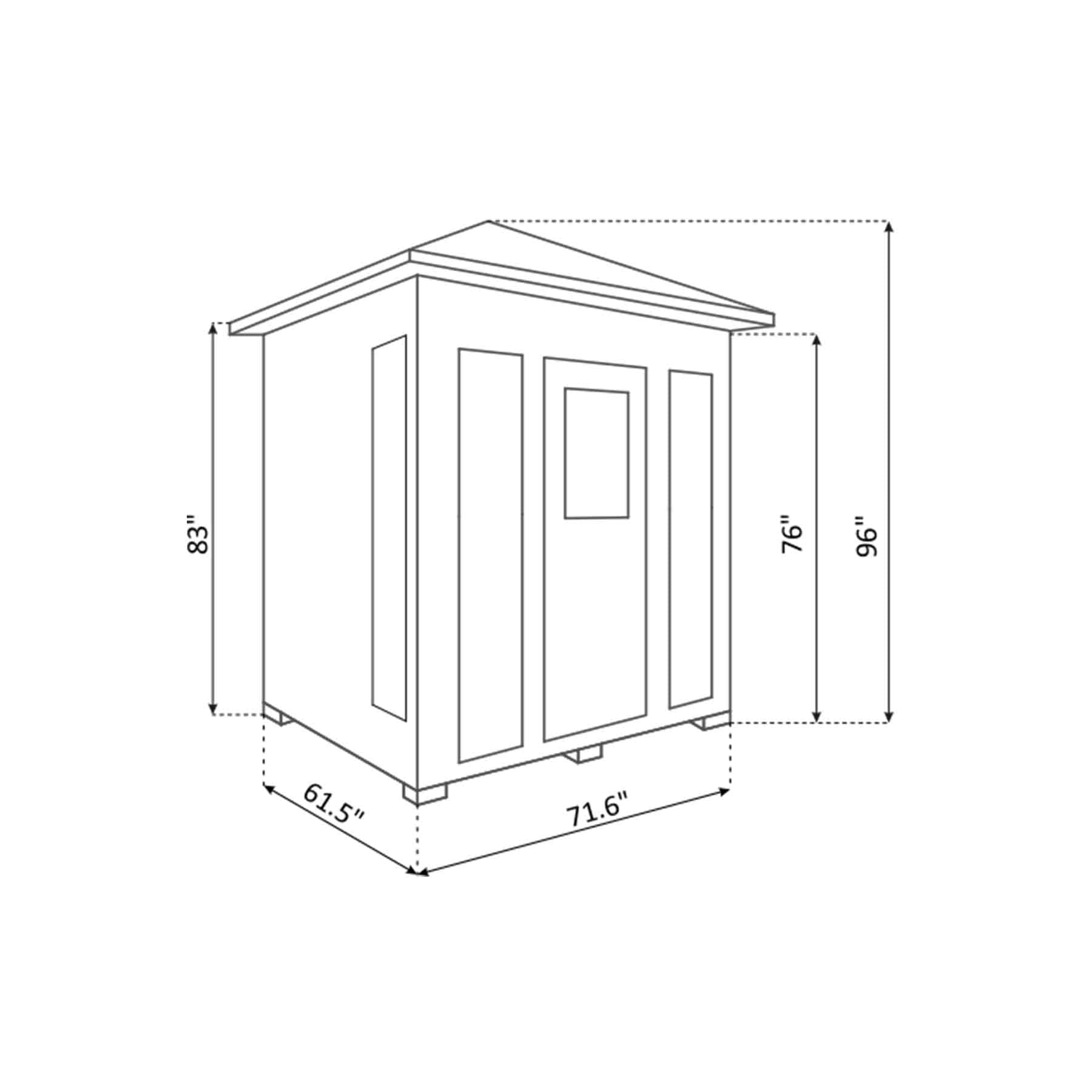 Enlighten Rustic 4 Person  Low EMF Outdoor Infrared Sauna - Image 6