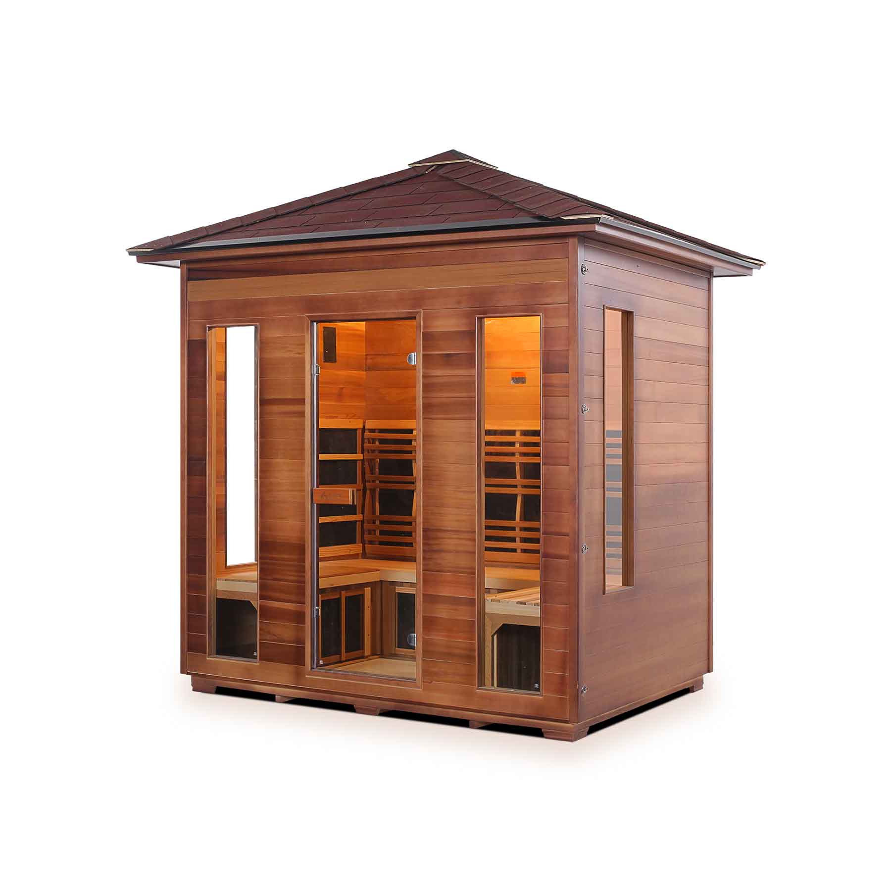 Enlighten Rustic 5 Person Low EMF Outdoor Infrared Sauna