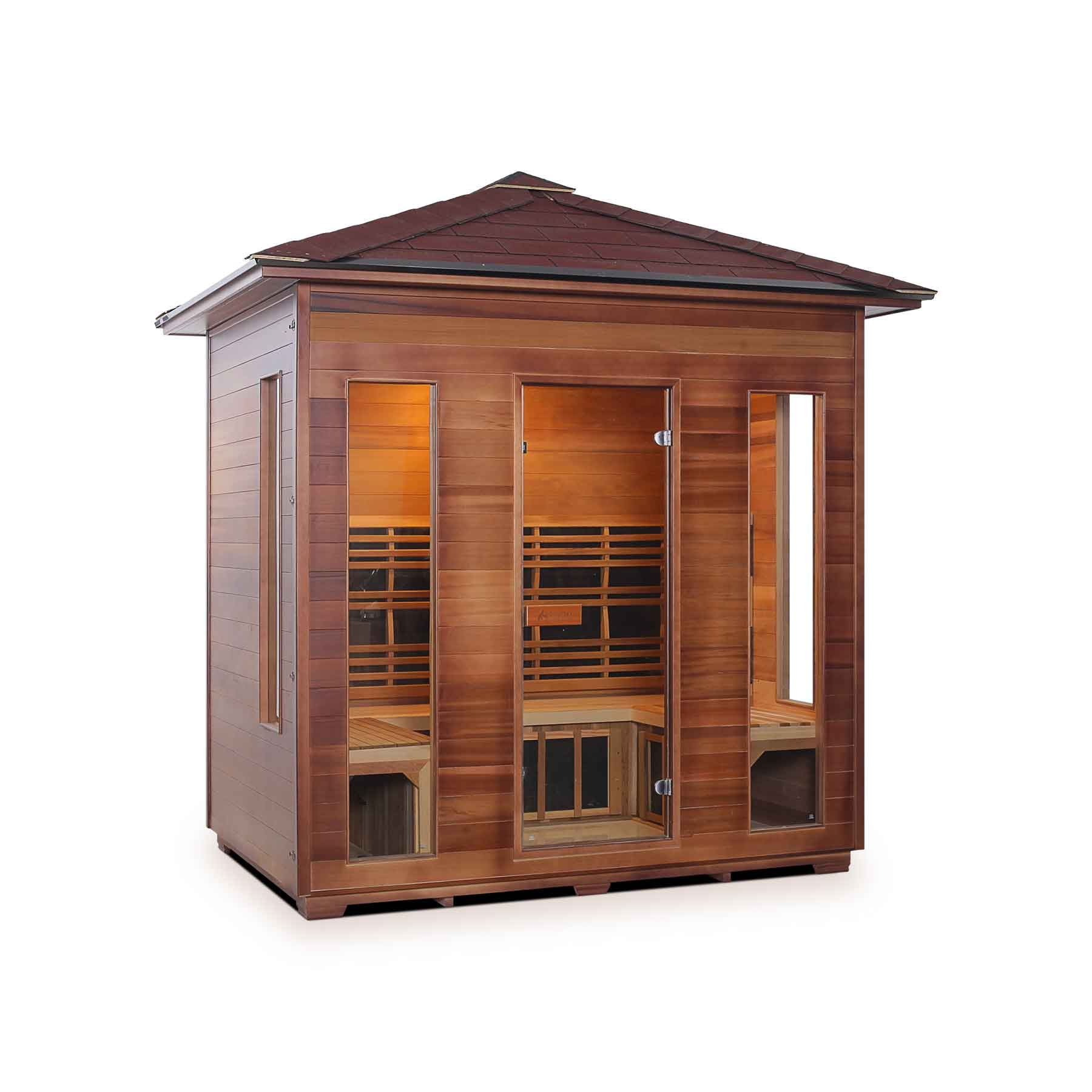 Enlighten Rustic 5 Person  Low EMF Outdoor Infrared Sauna - Image 3