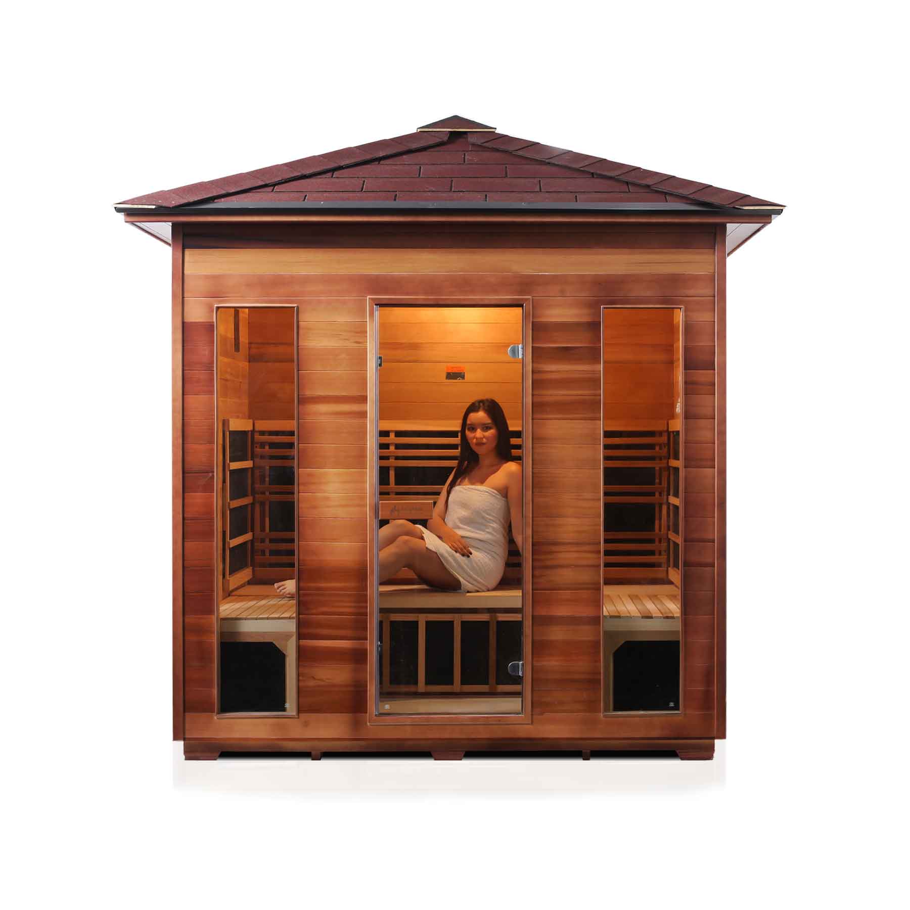 Enlighten Rustic 5 Person  Low EMF Outdoor Infrared Sauna - Image 6