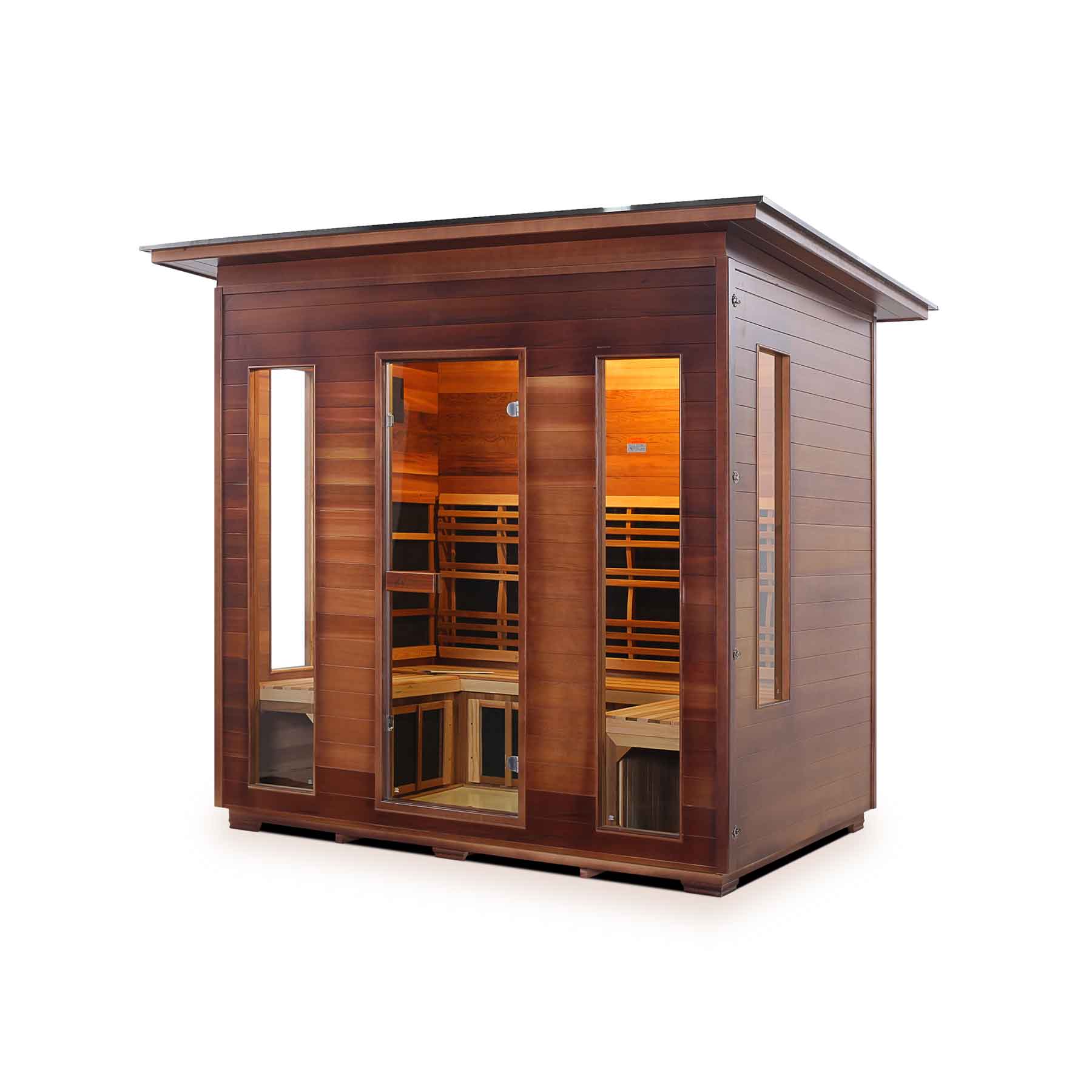 Enlighten Rustic 5 Person  Low EMF Outdoor Infrared Sauna - Image 1