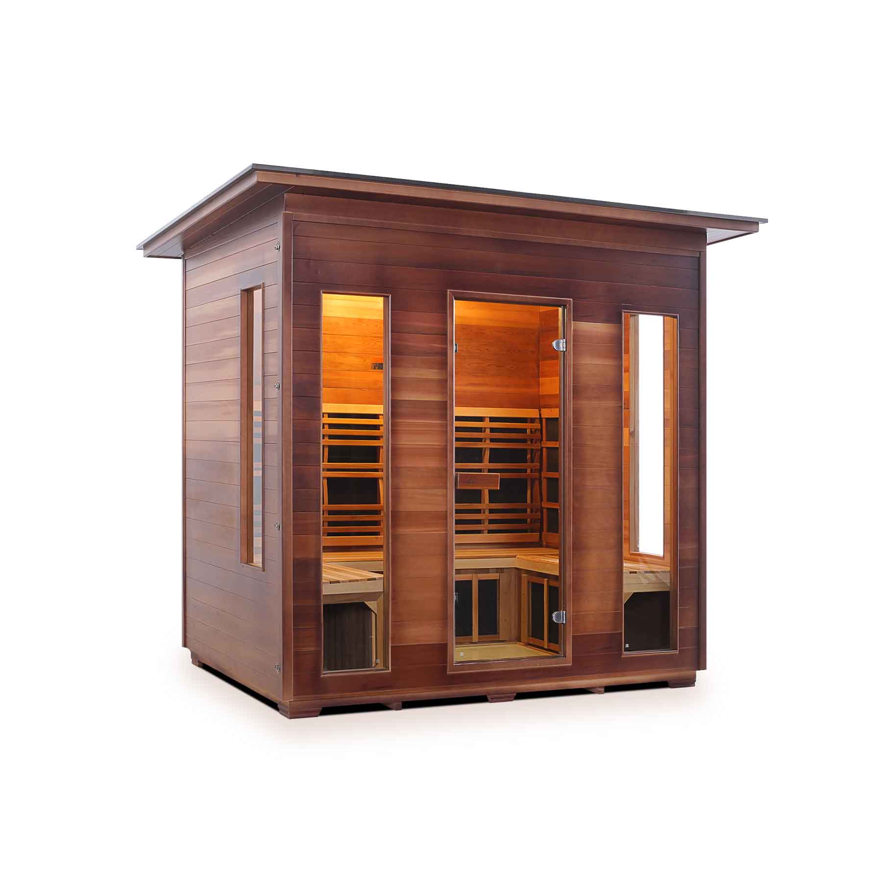 Enlighten Rustic 5 Person  Low EMF Outdoor Infrared Sauna - Image 3