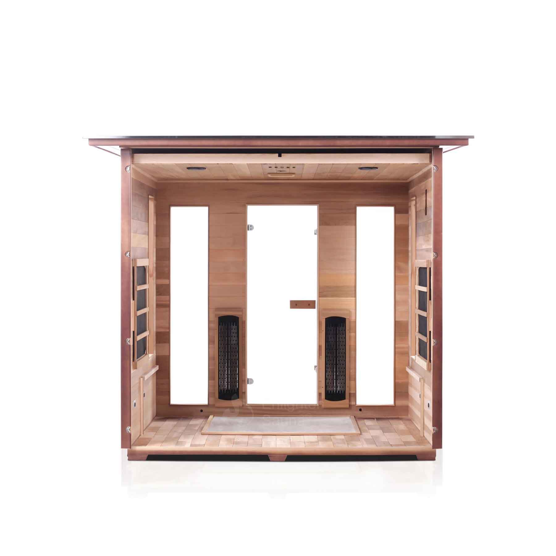 Enlighten Rustic 5 Person  Low EMF Outdoor Infrared Sauna - Image 4