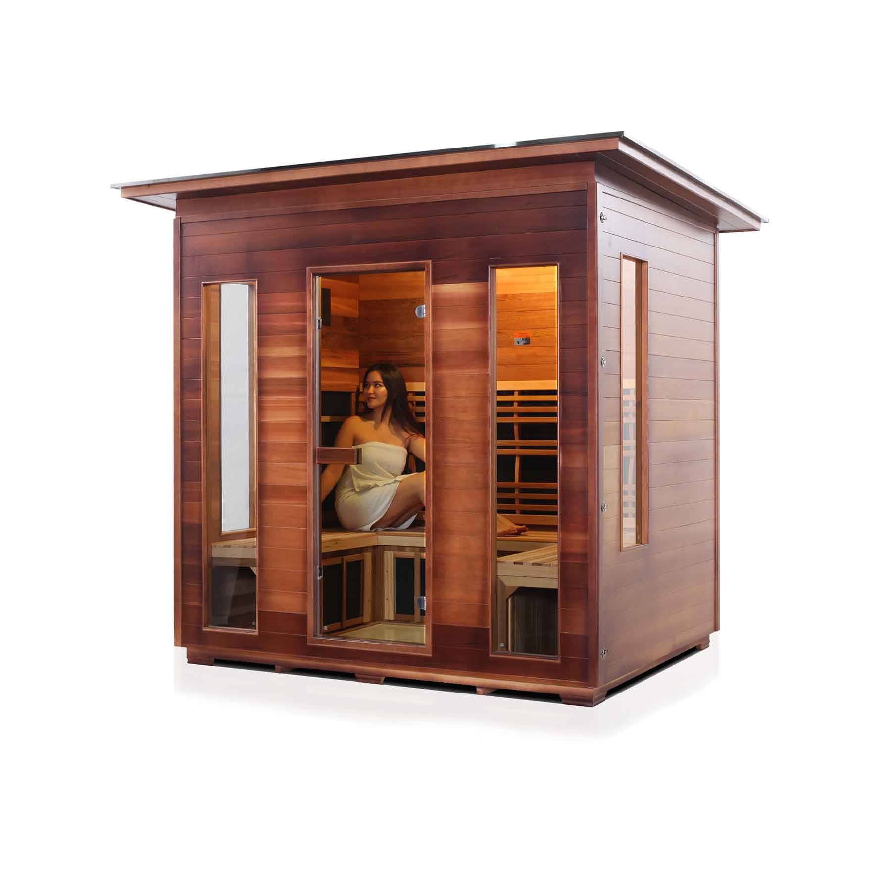 Enlighten Rustic 5 Person  Low EMF Outdoor Infrared Sauna - Image 5
