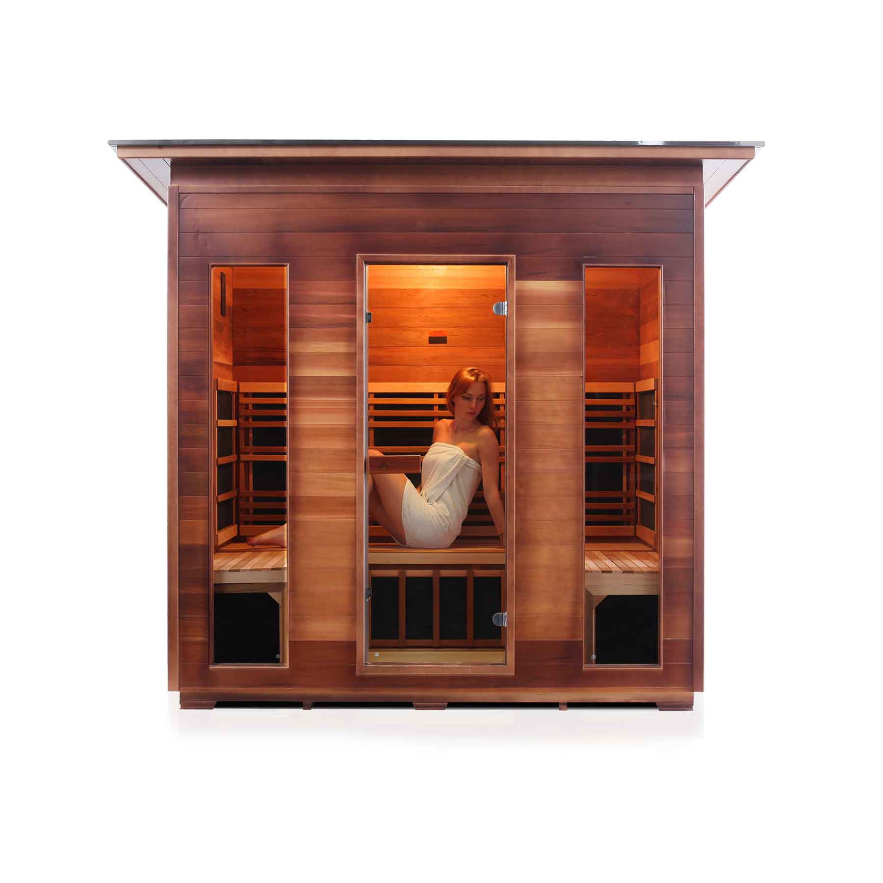Enlighten Rustic 5 Person  Low EMF Outdoor Infrared Sauna - Image 6