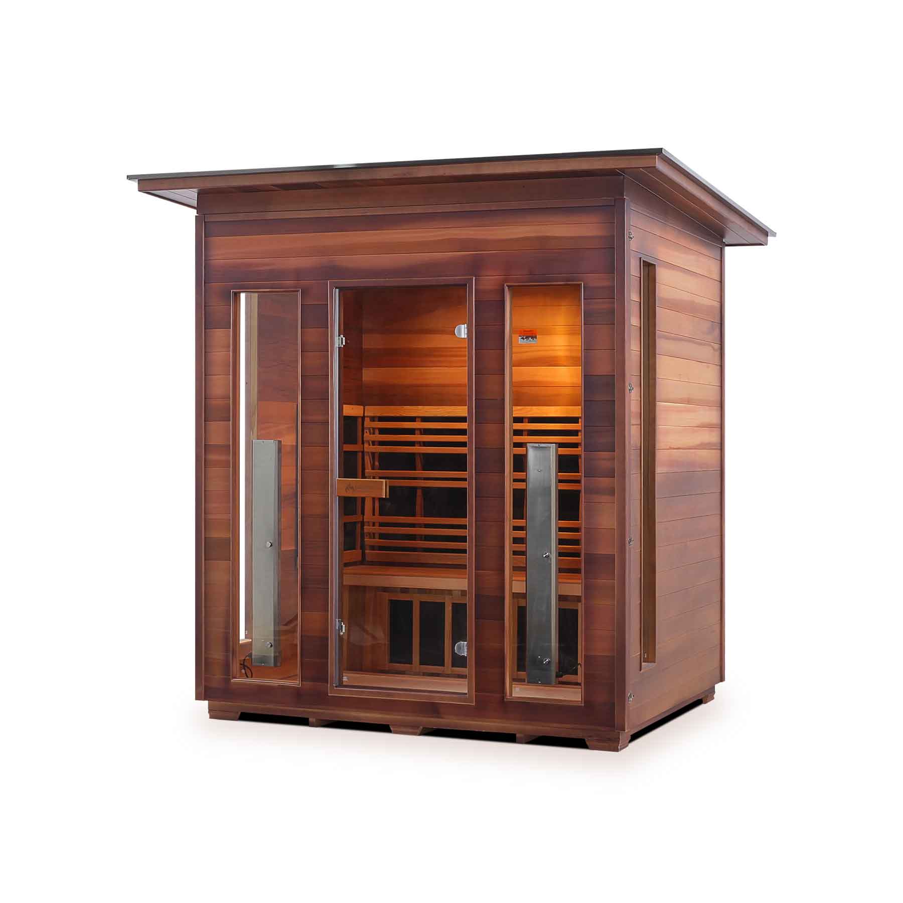 Enlighten Rustic 4 Person  Low EMF Outdoor Infrared Sauna - Image 1