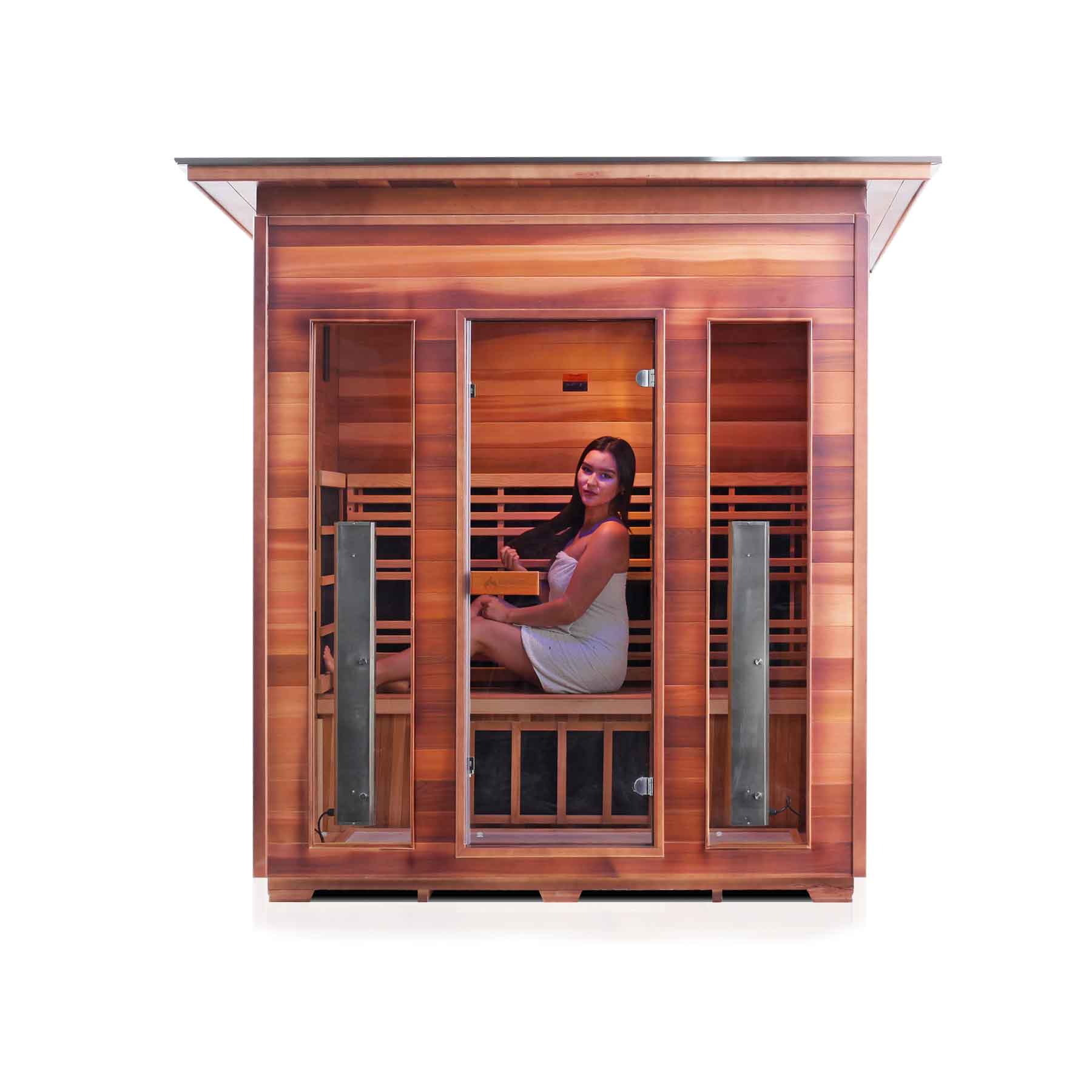 Enlighten Rustic 4 Person  Low EMF Outdoor Infrared Sauna - Image 4