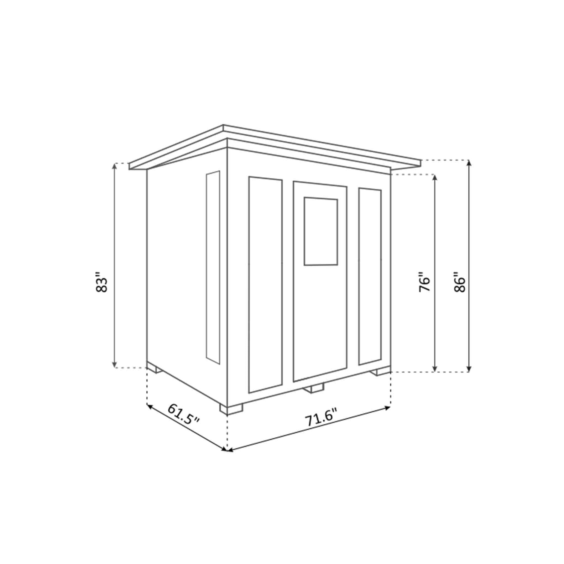 Enlighten Rustic 4 Person  Low EMF Outdoor Infrared Sauna - Image 5