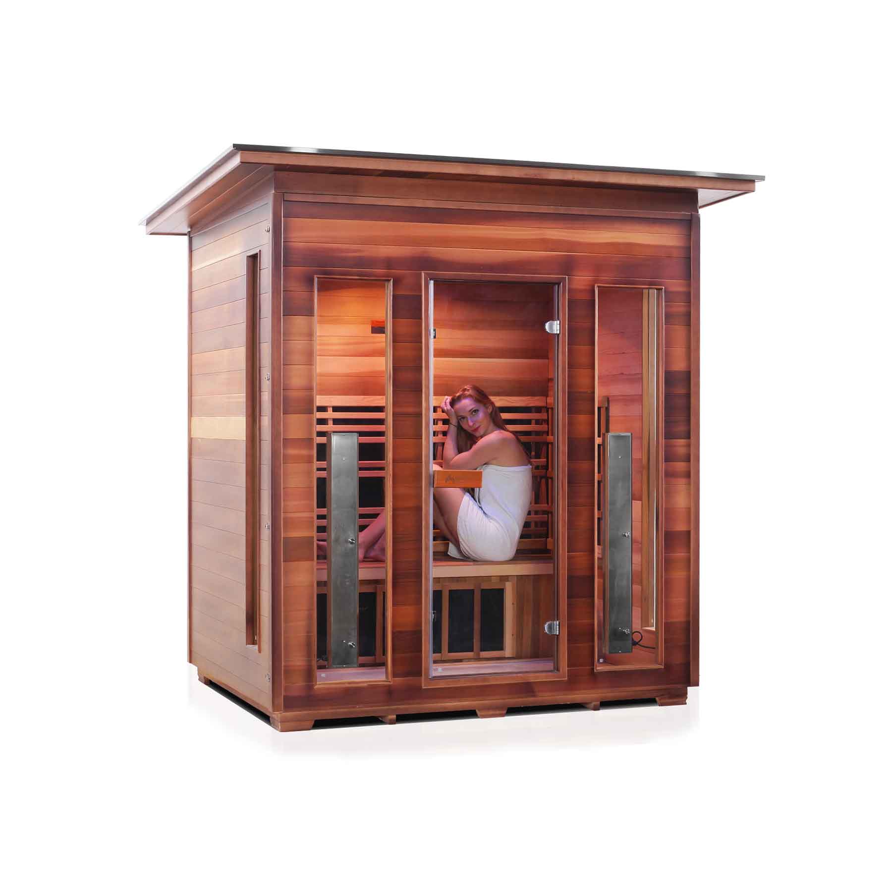 Enlighten Rustic 4 Person  Low EMF Outdoor Infrared Sauna - Image 6